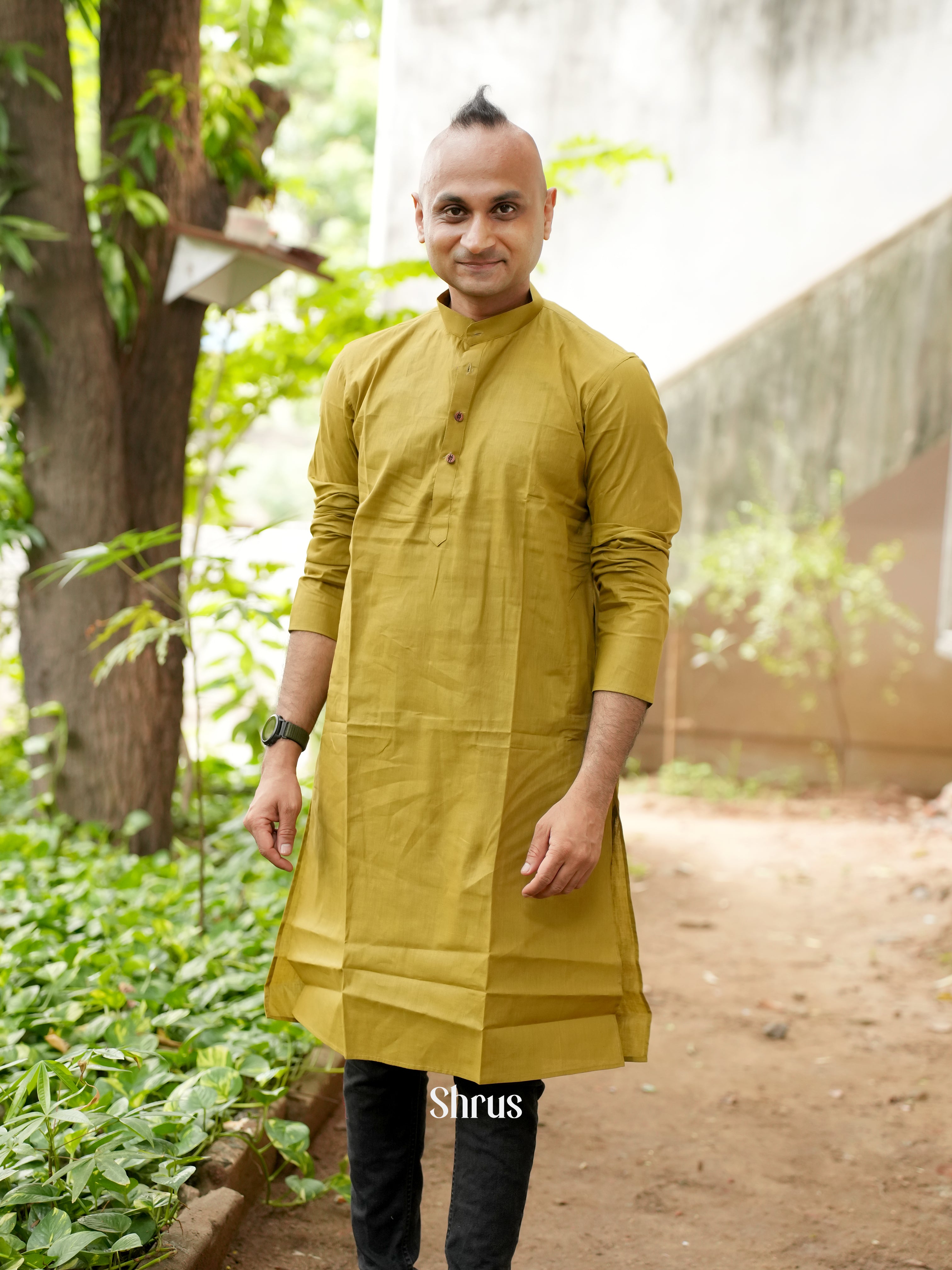 Green - Readymade Mens Kurta - Shop on ShrusEternity.com