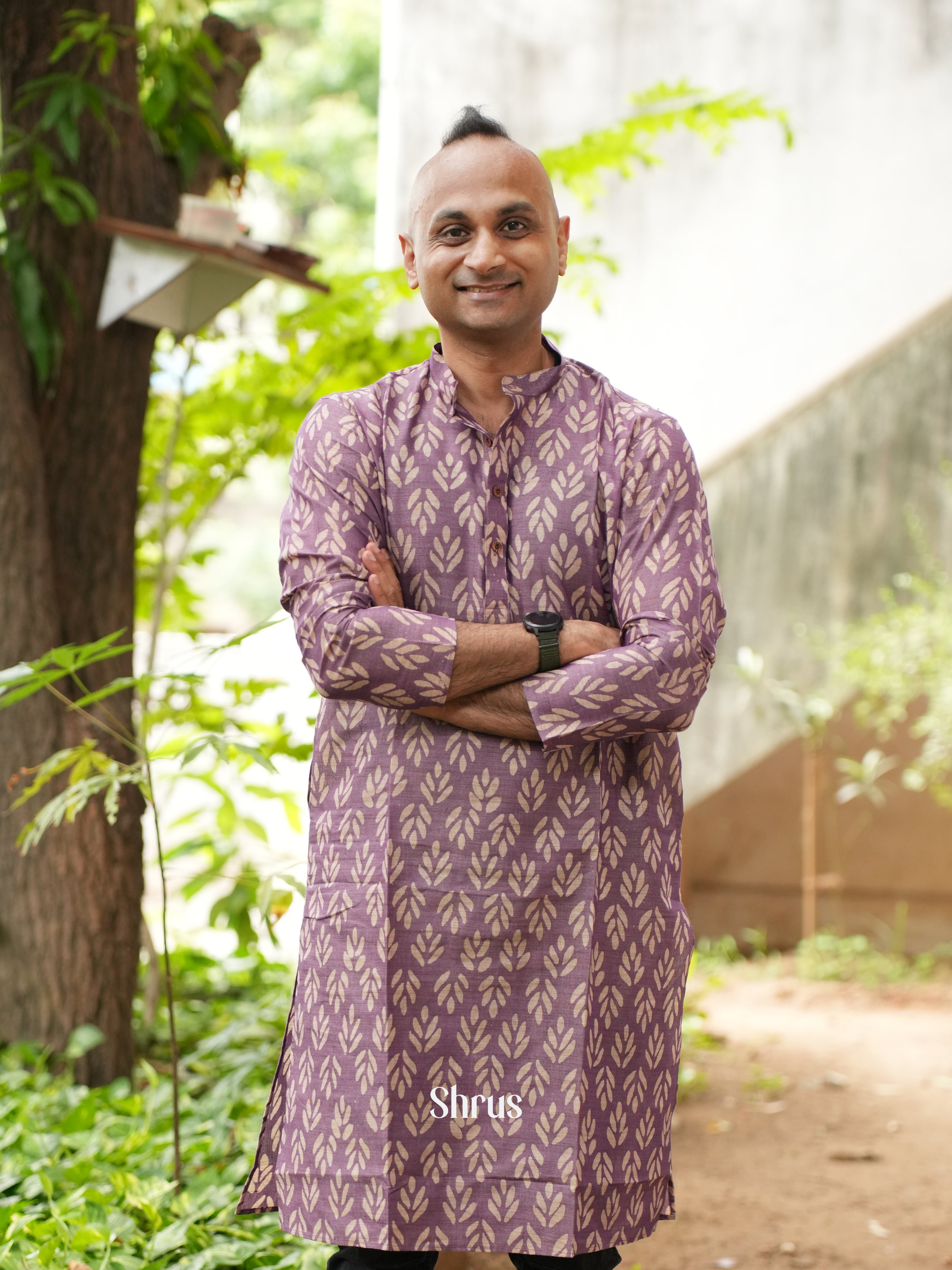 Purple - Readymade Mens Kurta - Shop on ShrusEternity.com