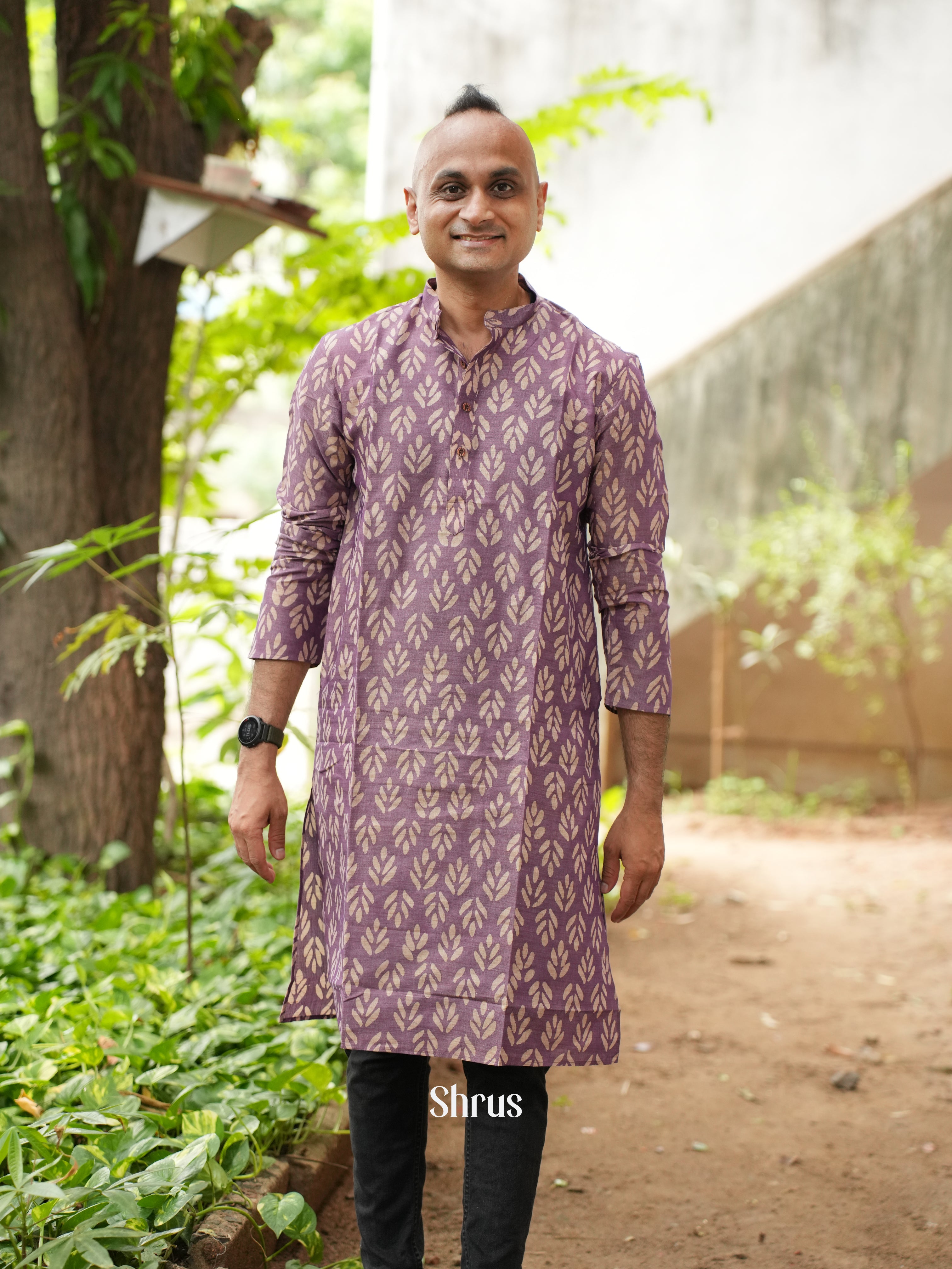 Purple - Readymade Mens Kurta - Shop on ShrusEternity.com