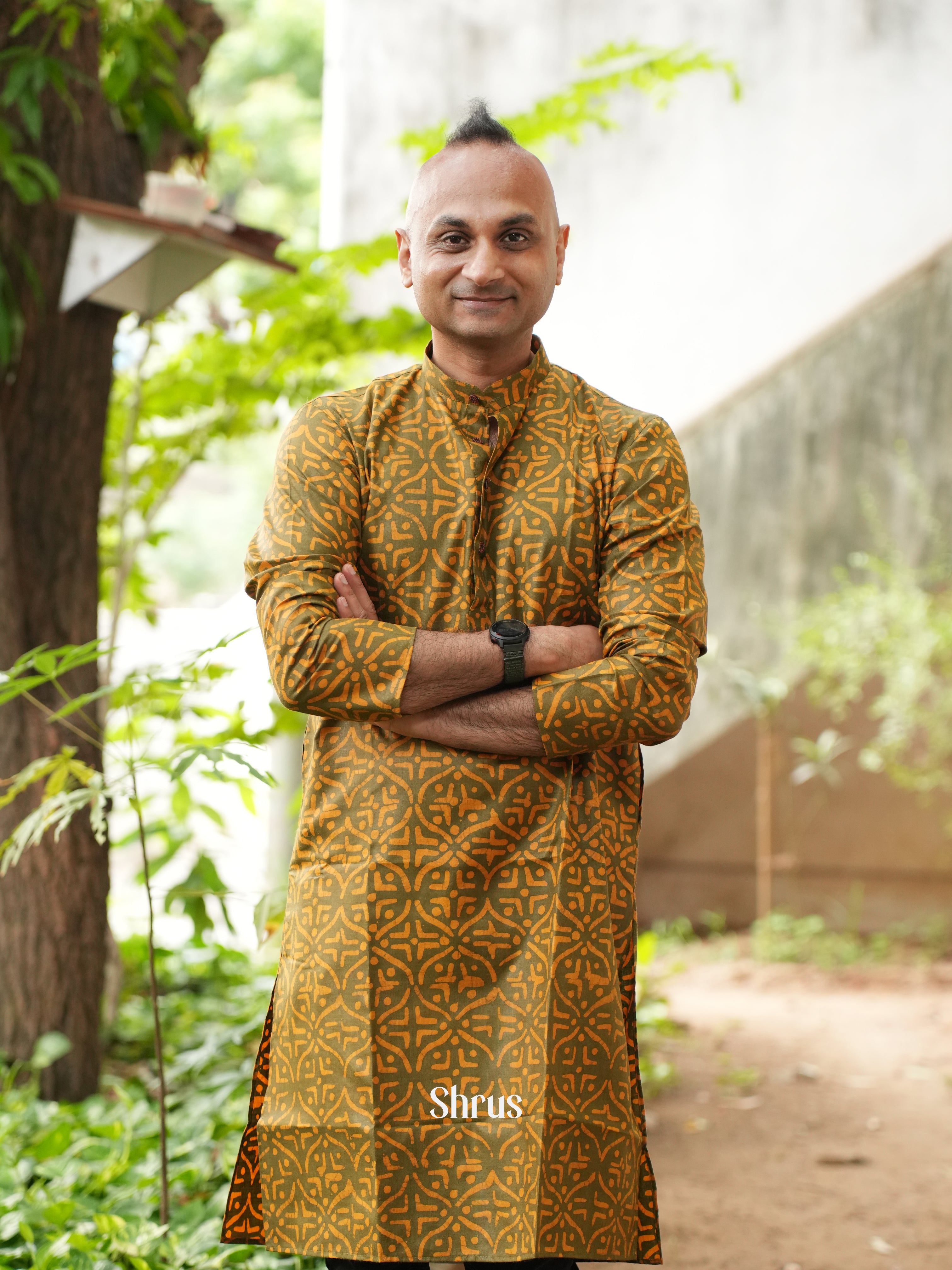 Green - Readymade Mens Kurta - Shop on ShrusEternity.com