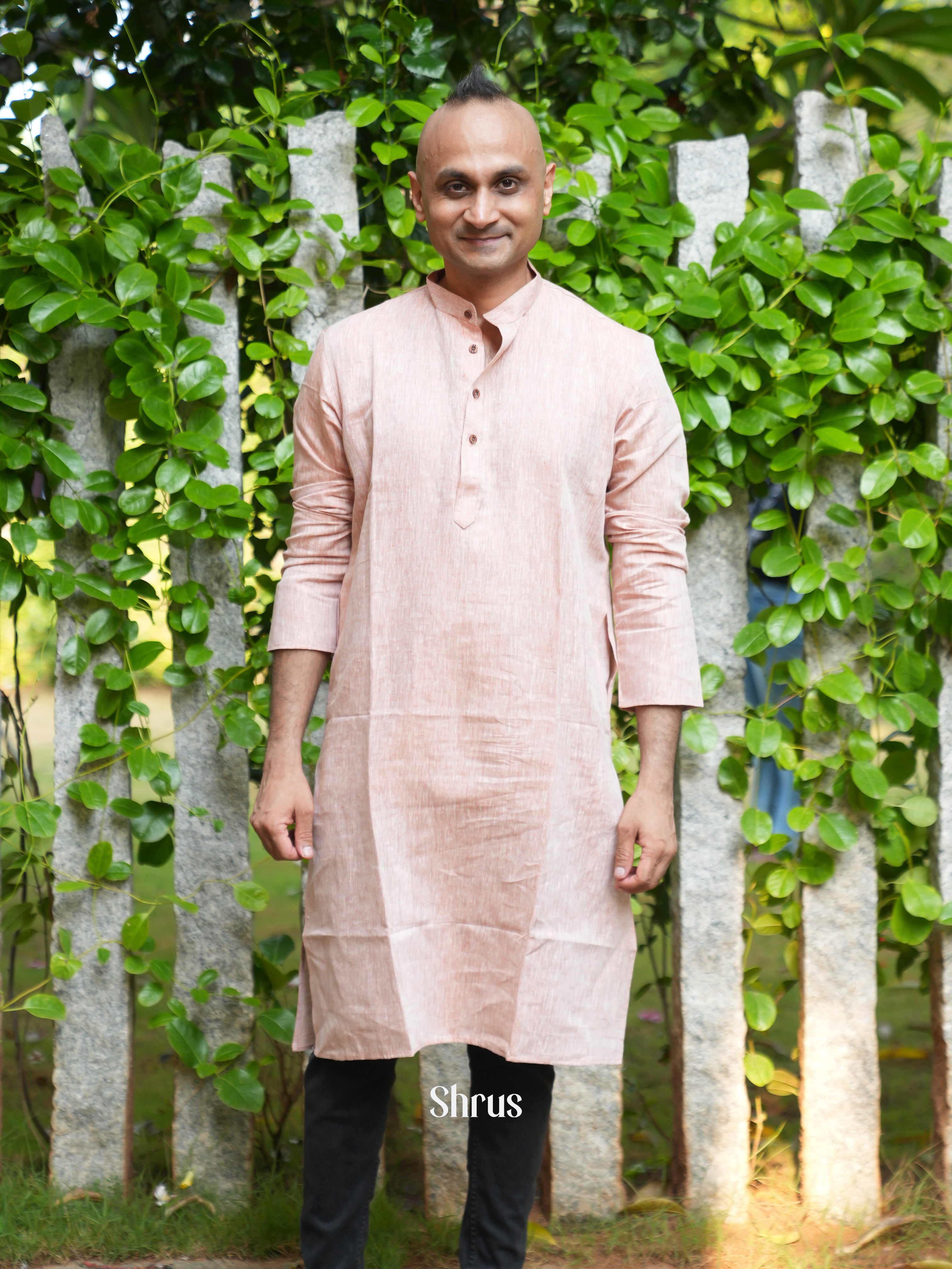 Pink - Readymade Mens Kurta