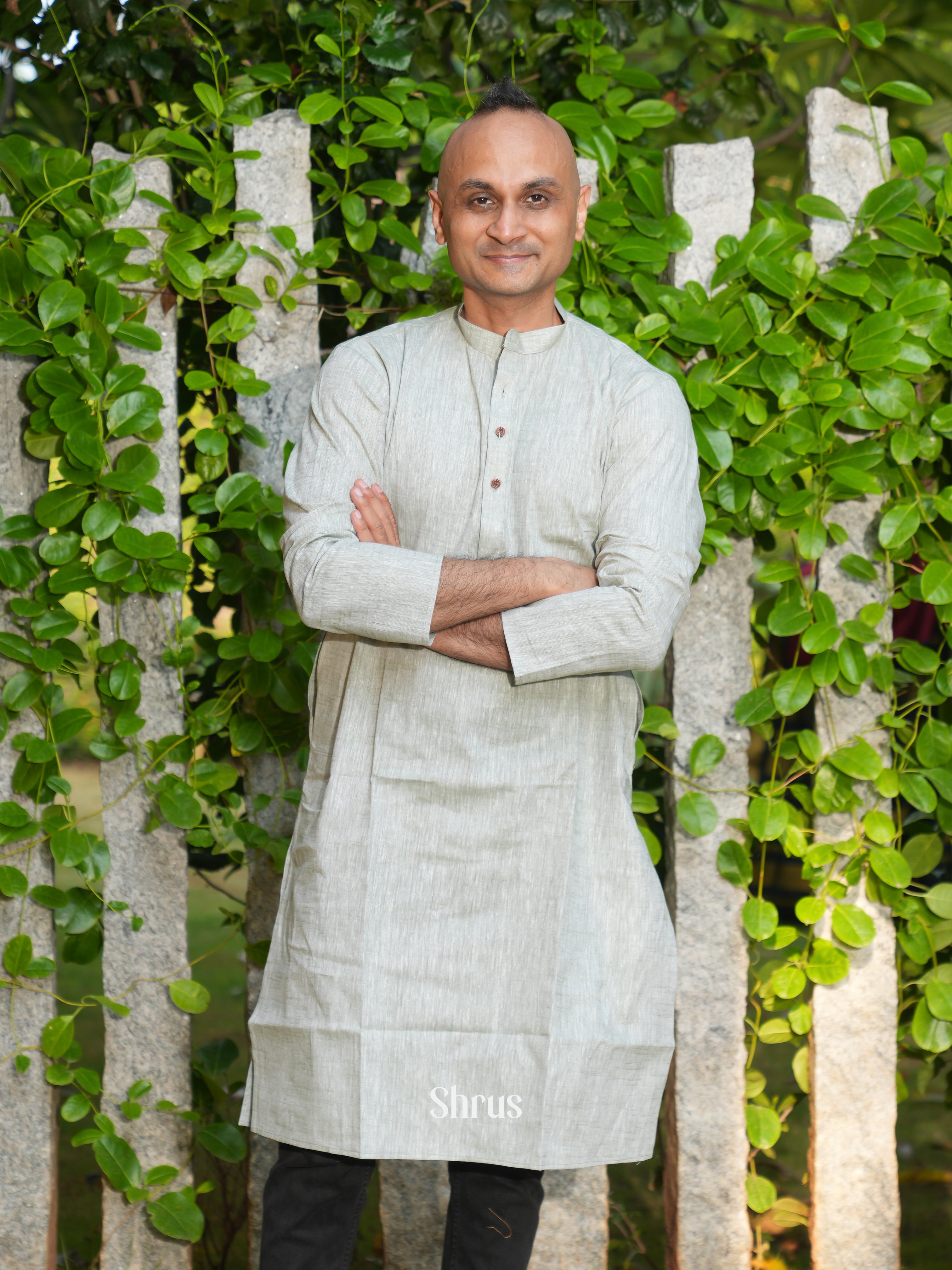 Grey - Readymade Mens Kurta