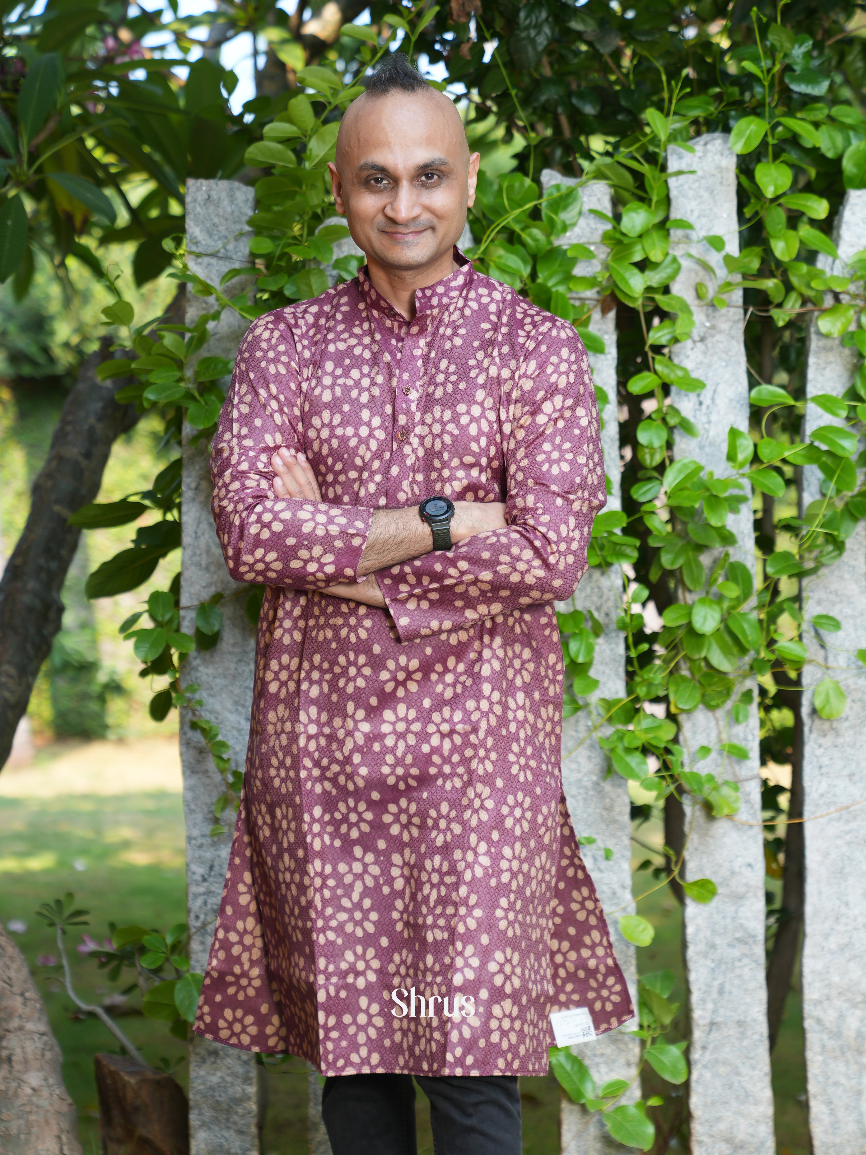 Purple - Readymade Mens Kurta