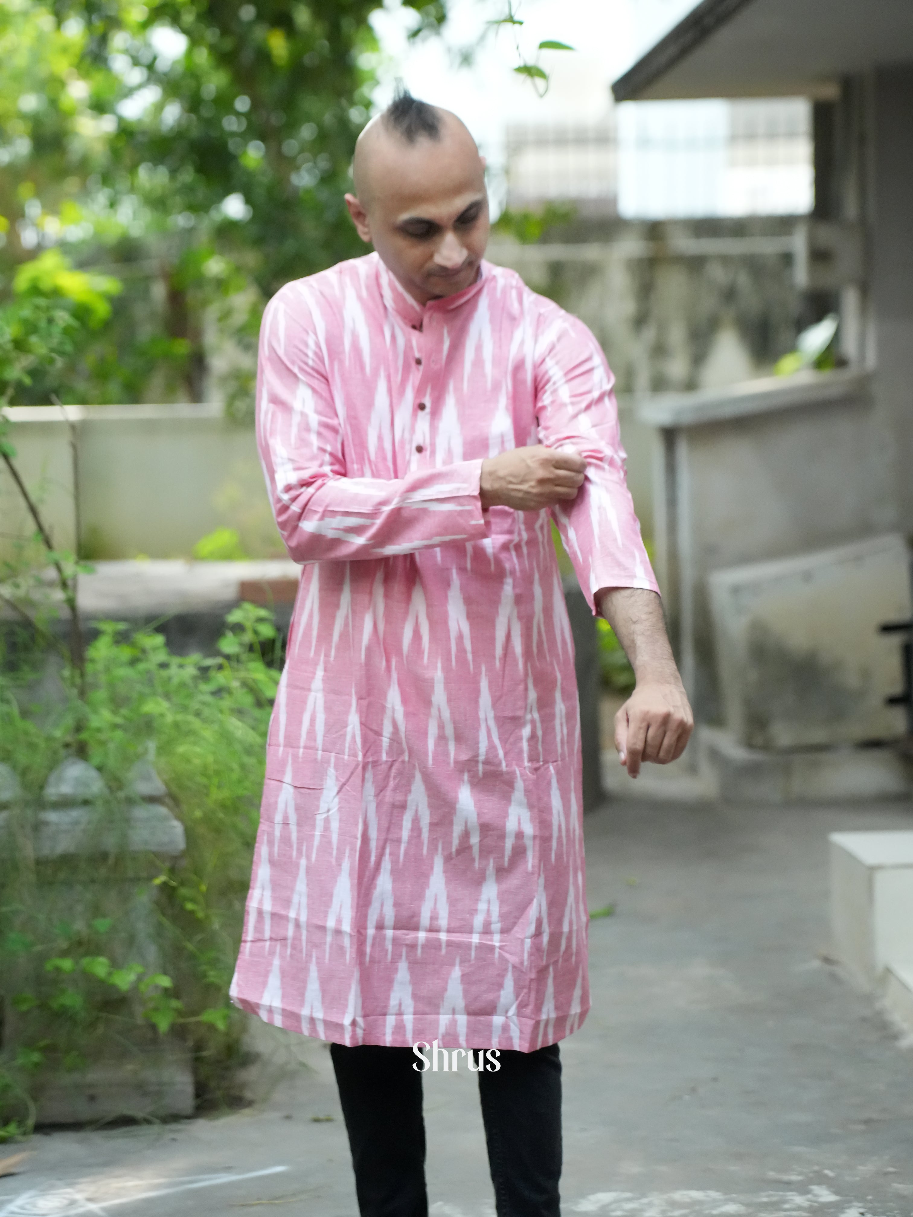 Pink - Readymade Mens Kurta - Shop on ShrusEternity.com