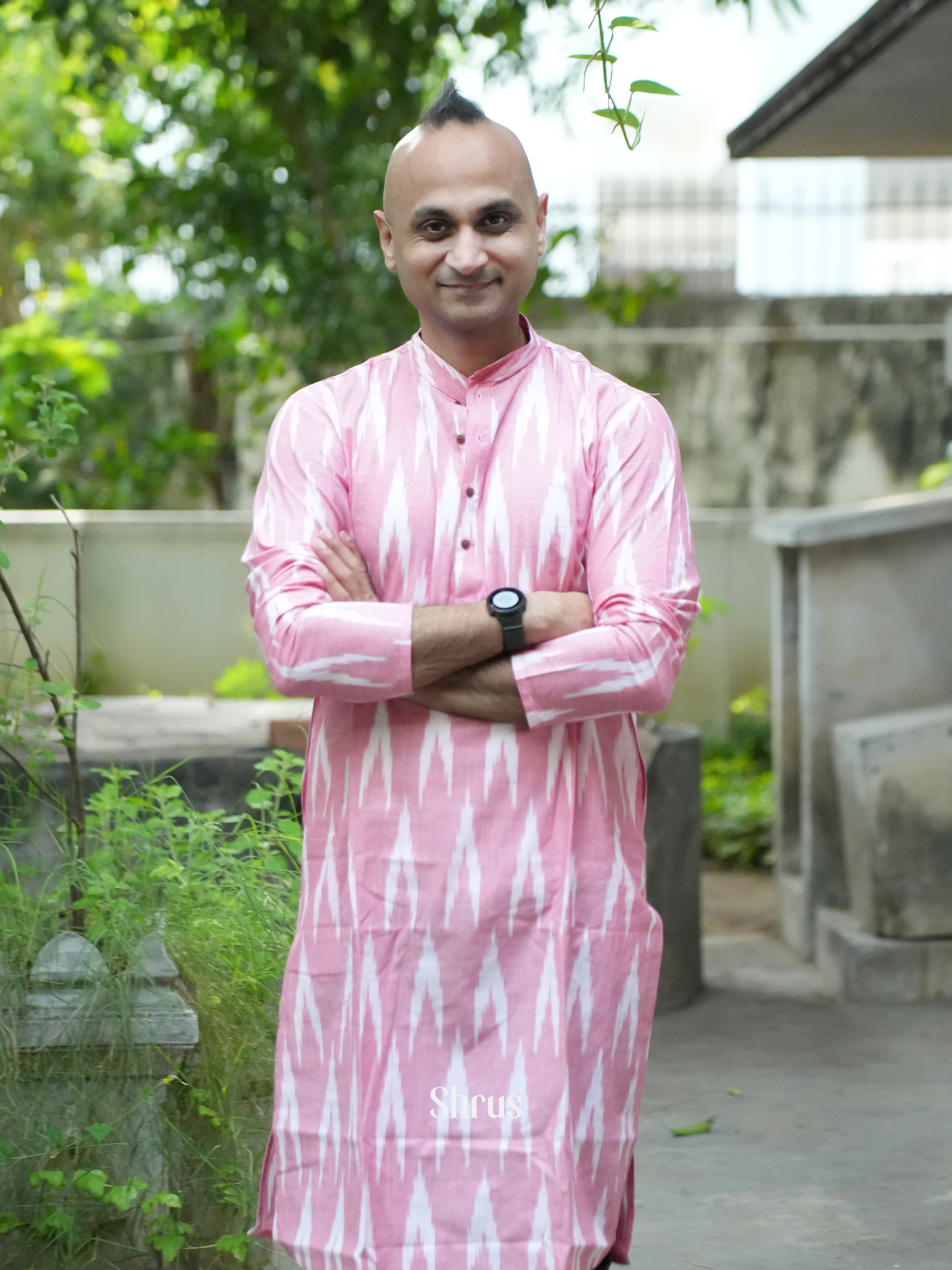 Pink - Readymade Mens Kurta - Shop on ShrusEternity.com