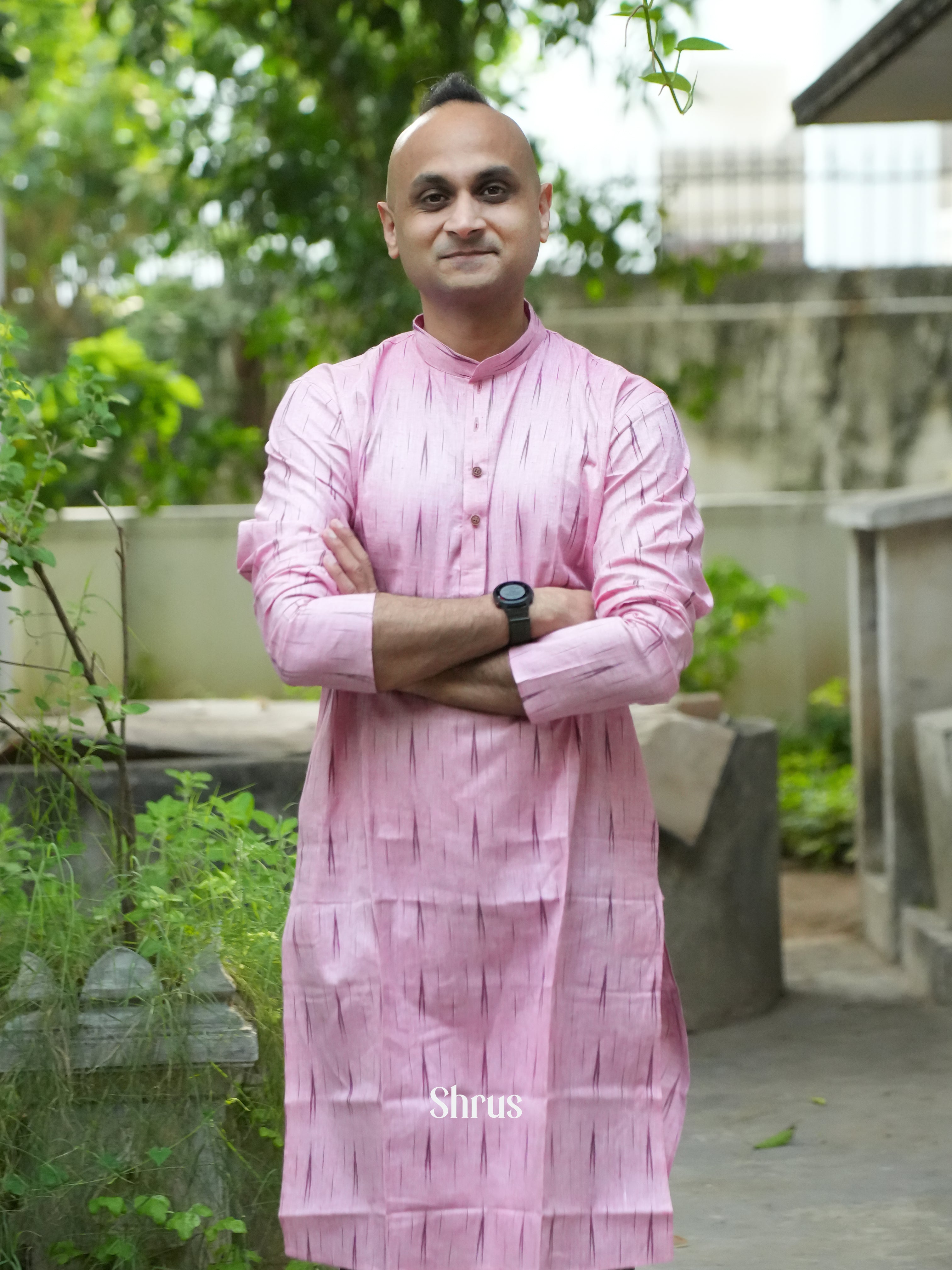 Pink - Readymade Mens Kurta - Shop on ShrusEternity.com