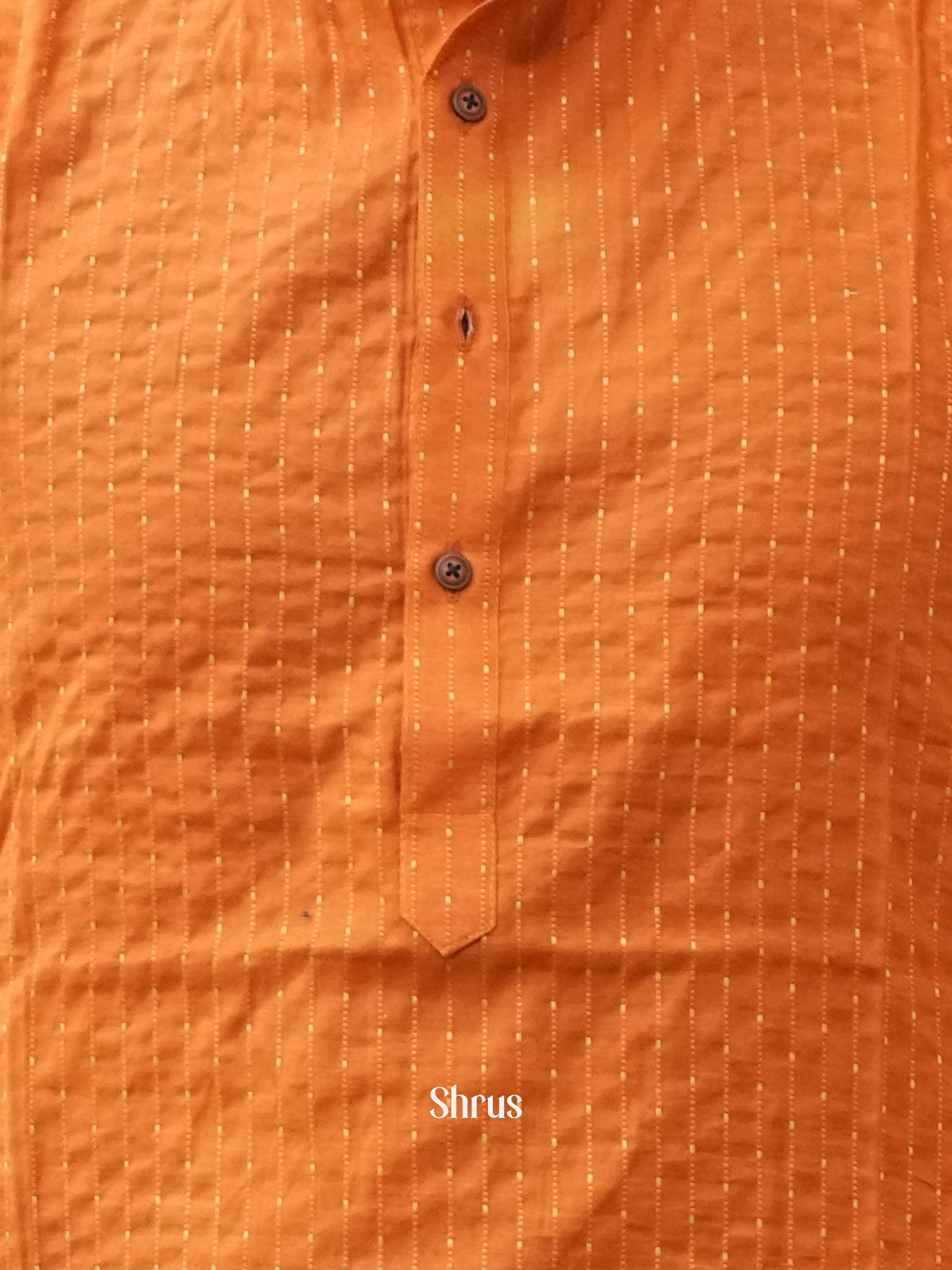 Orange - Readymade Mens Kurta - Shop on ShrusEternity.com