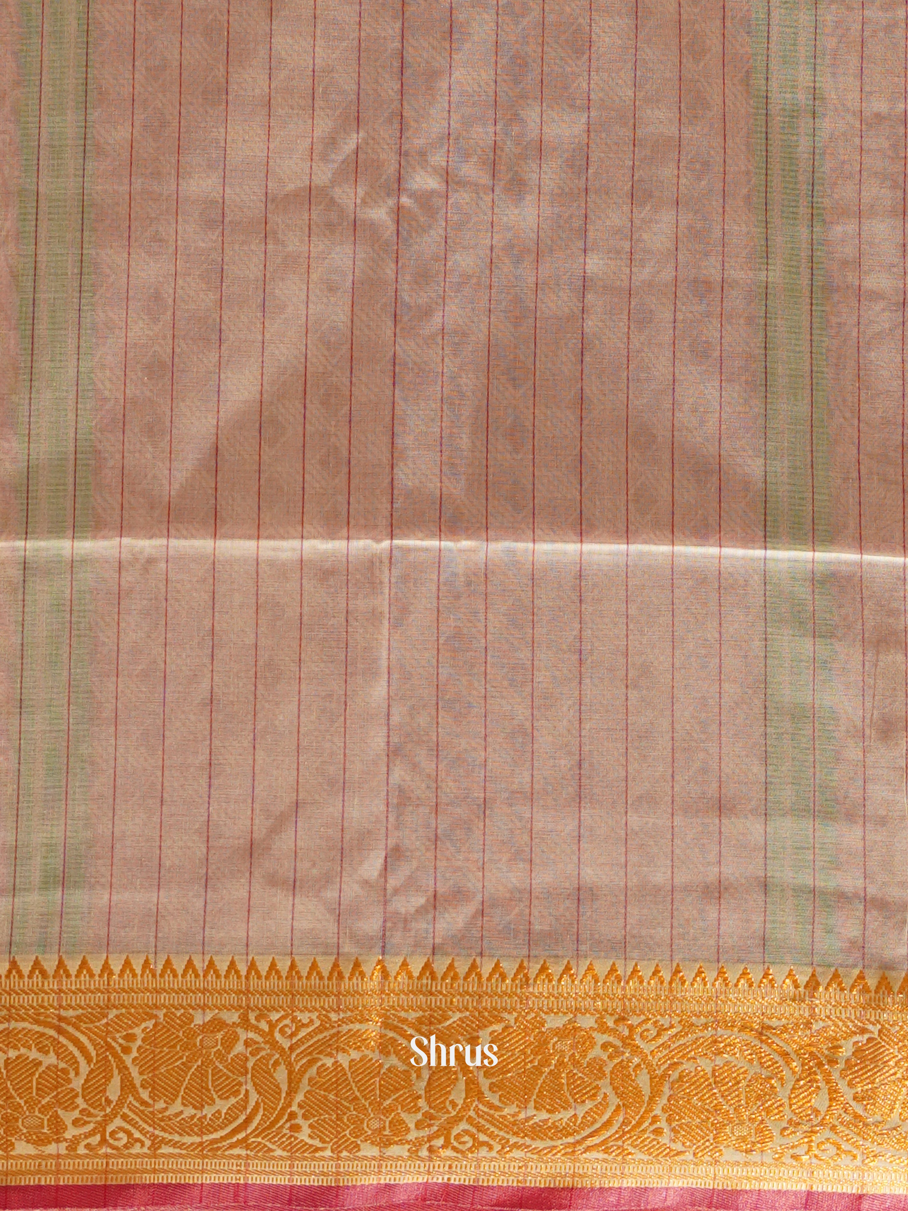 Cream & Pink - Bengal cotton Saree