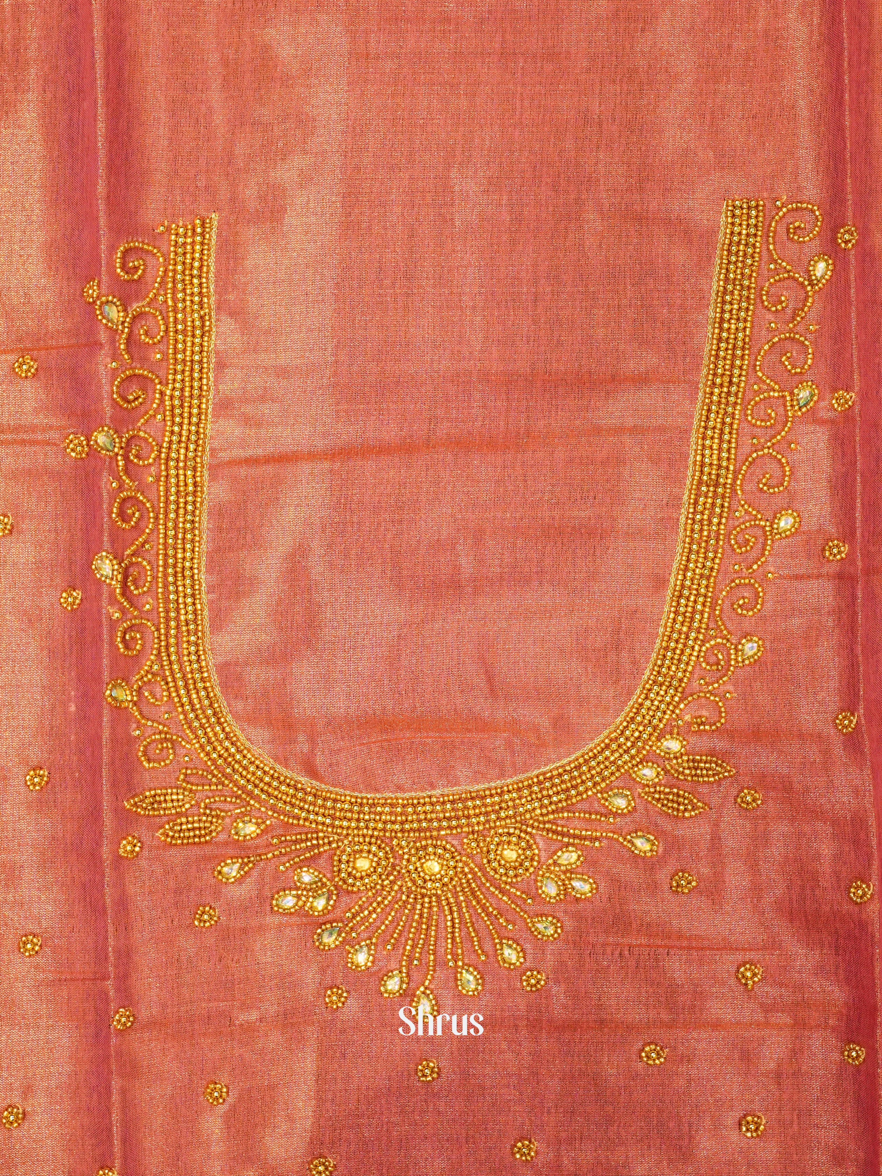 Orangish Pink - Aari Blouse