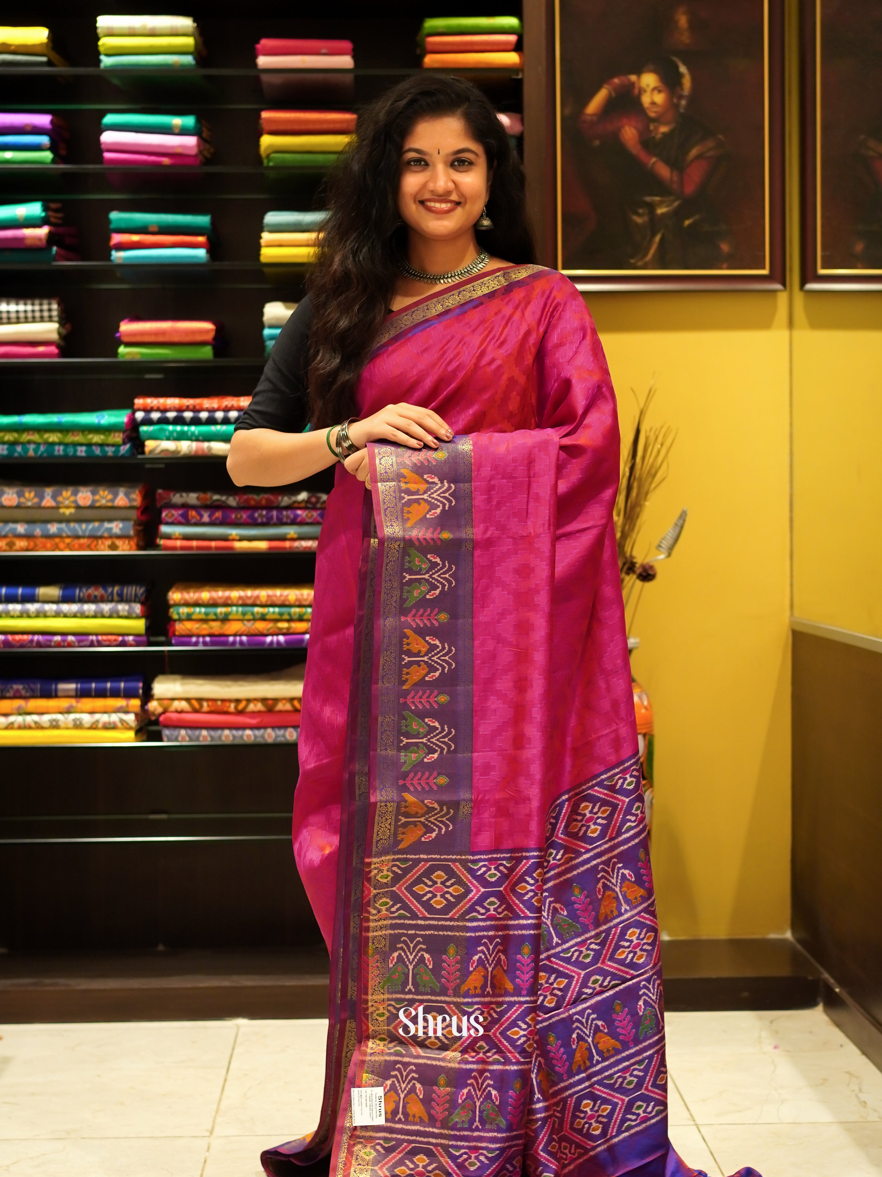 Pink & Purple - Semi Patola Saree