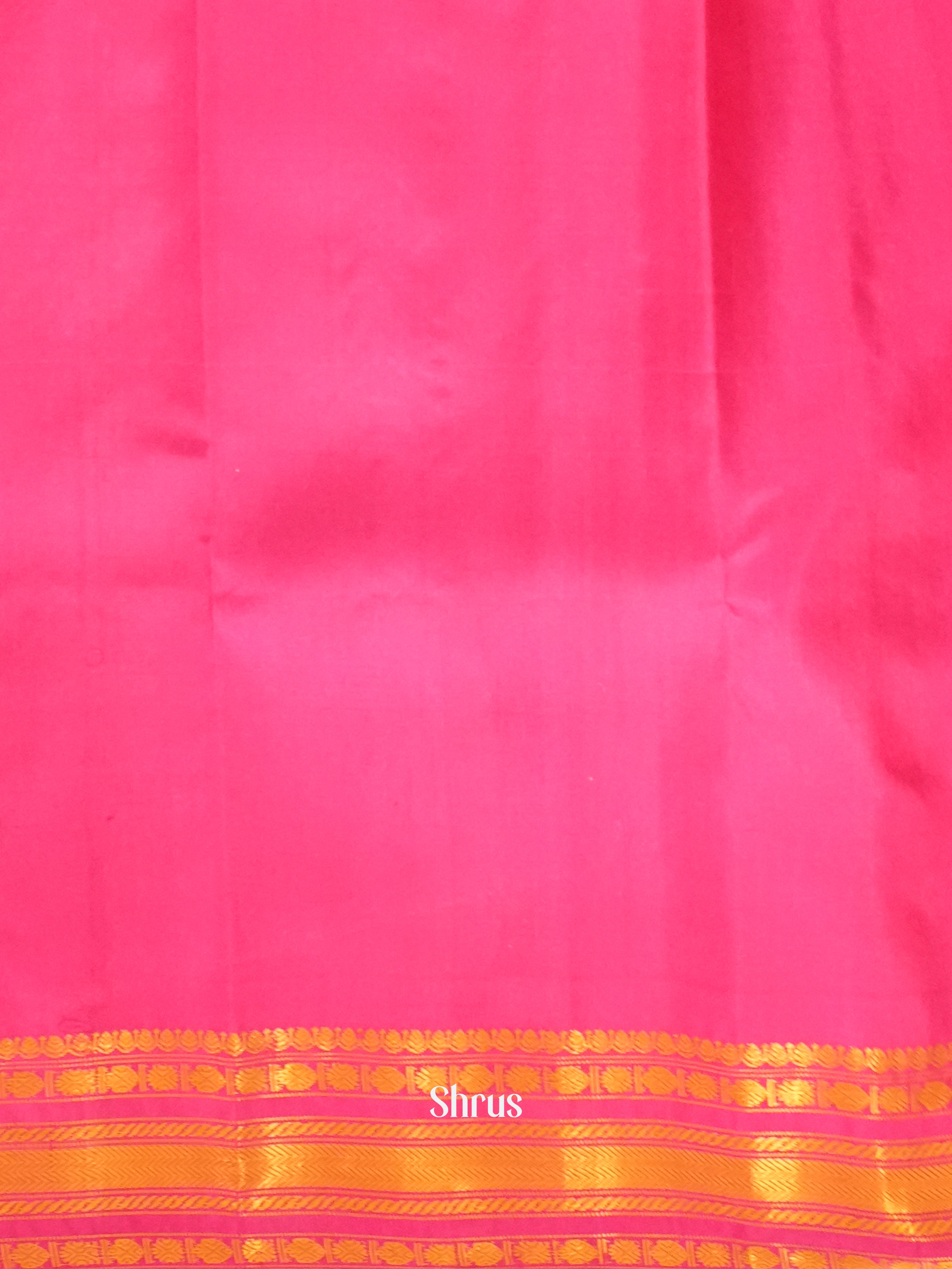 Yellow & Pink  - Gadwal Silk Saree