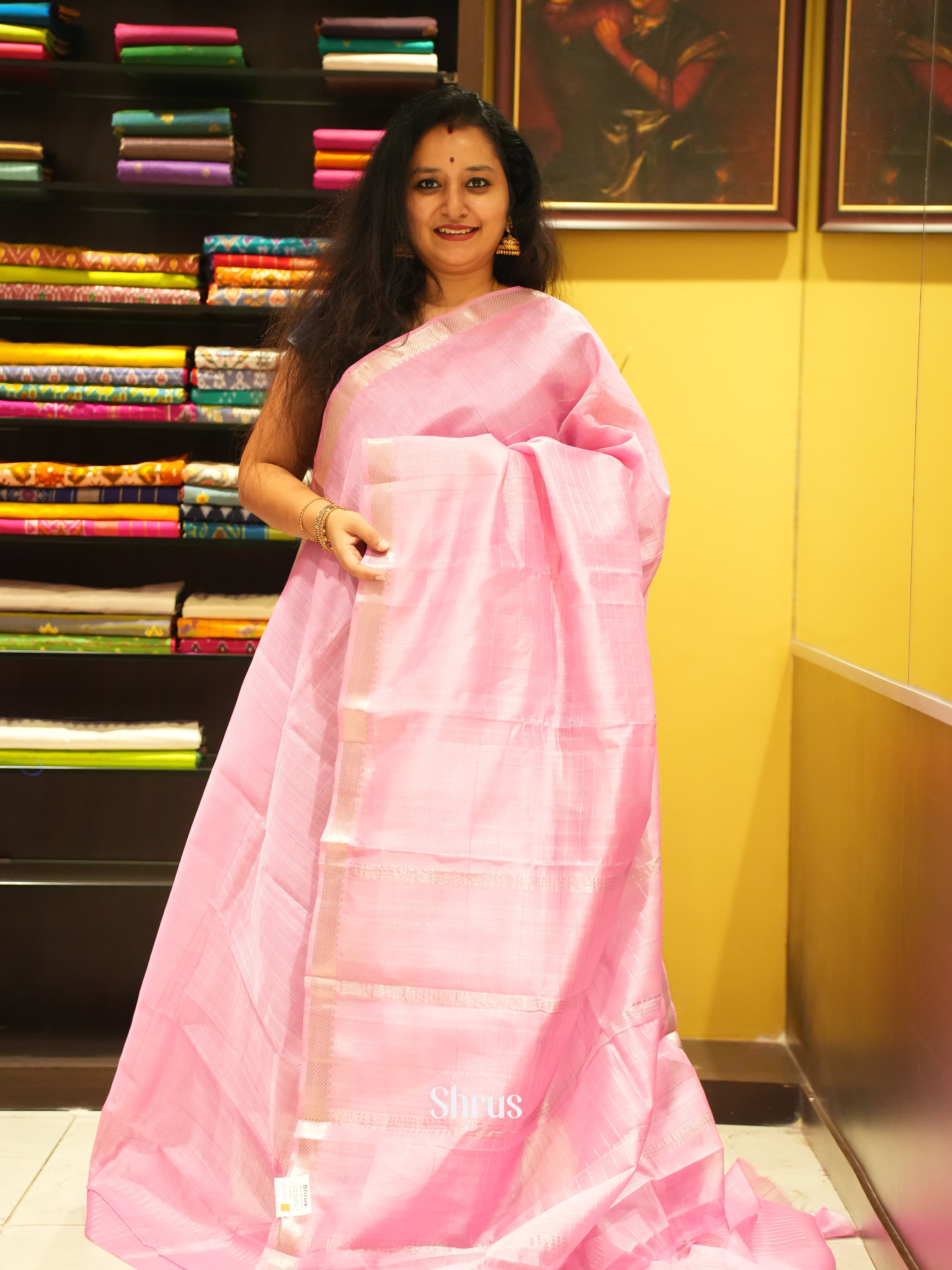 Baby Pink (Single Tone)- Mangalagiri Silk Cotton saree