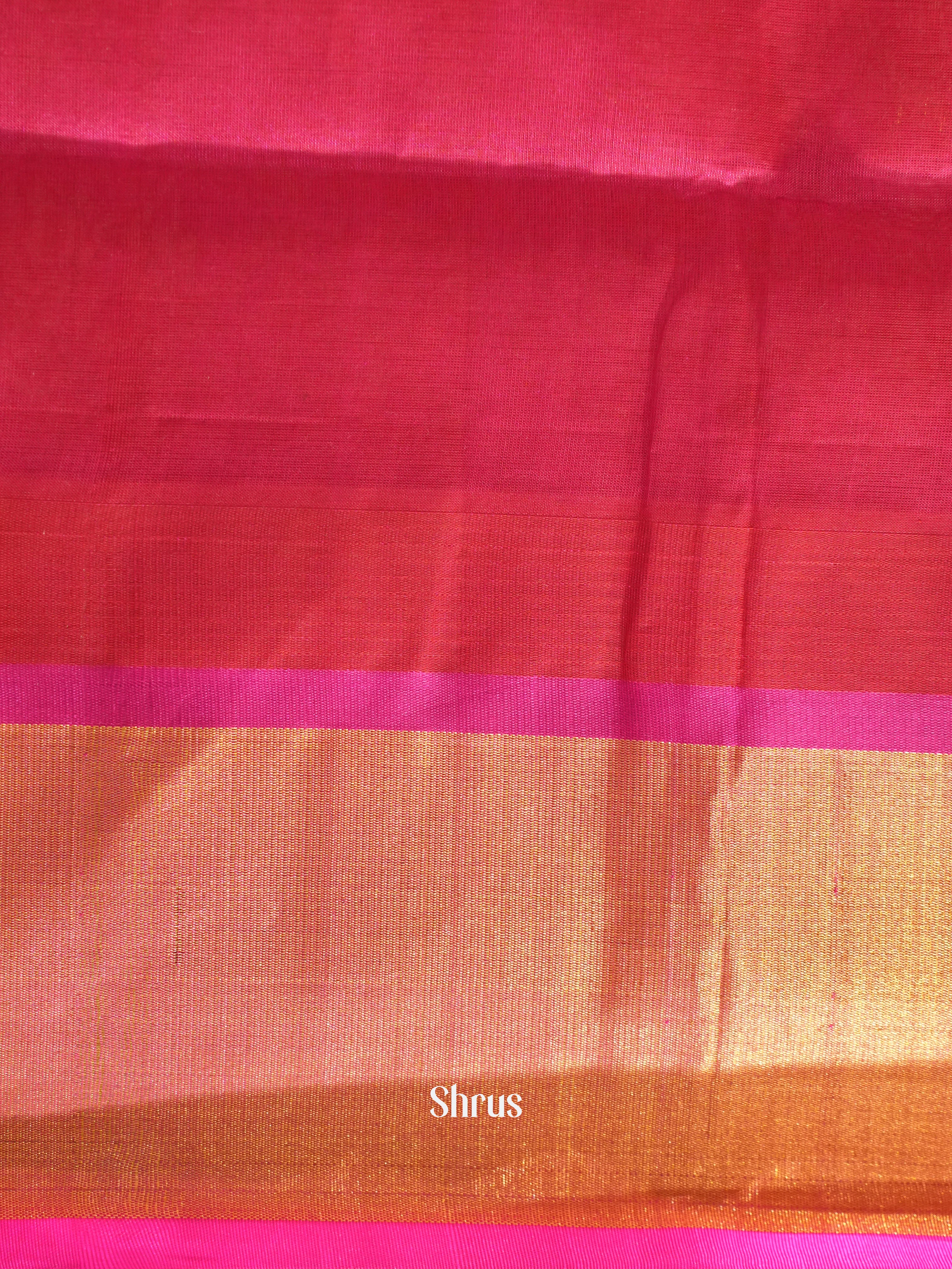 Cream & Pink - Silk Cotton Saree