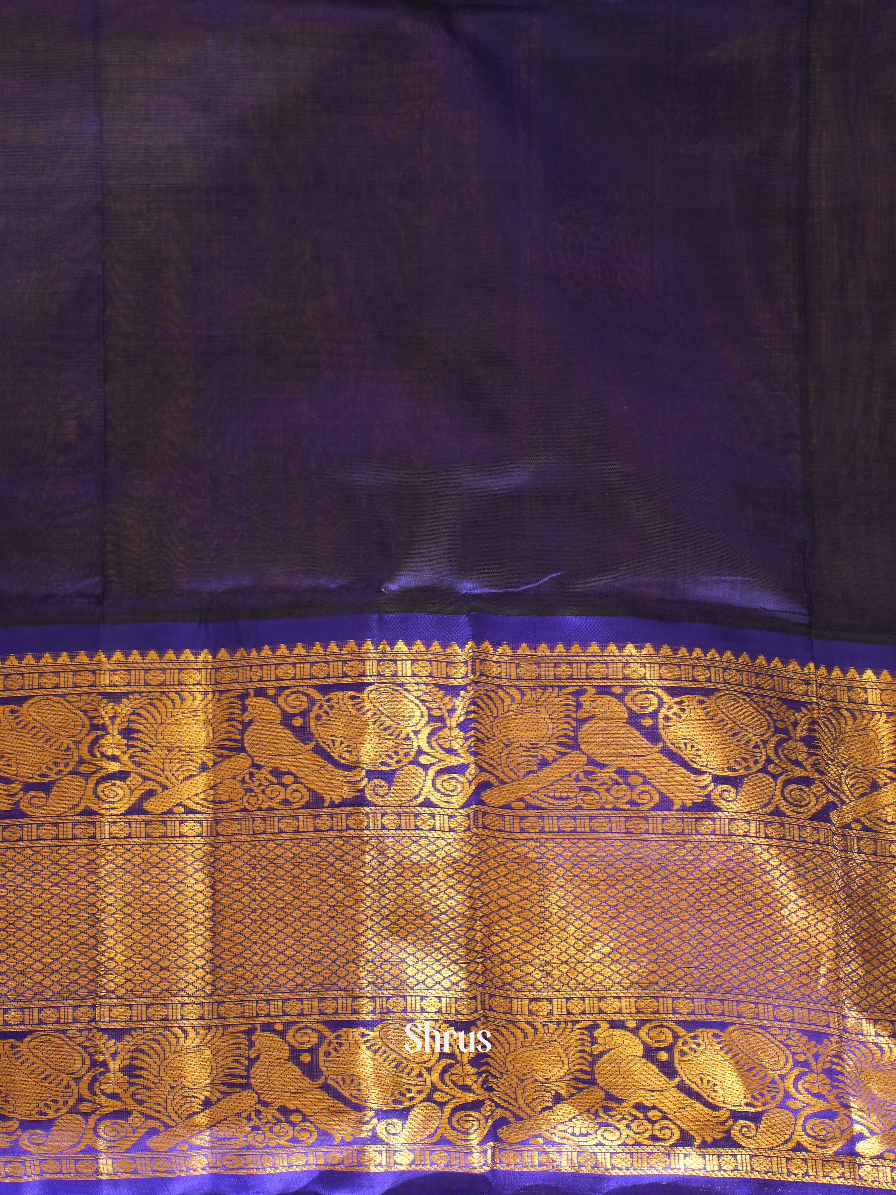 Yellow & Blue - Silk Cotton Saree