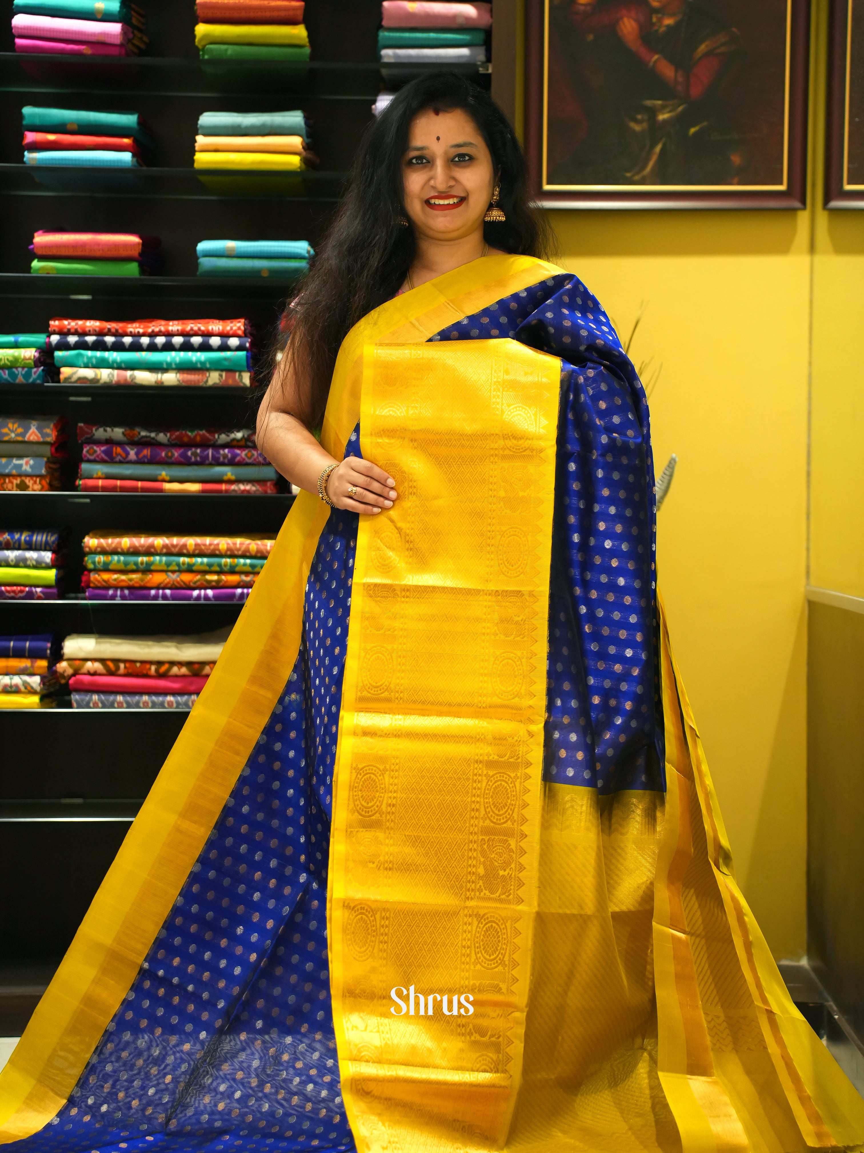 Blue & Yellow - Silk Cotton