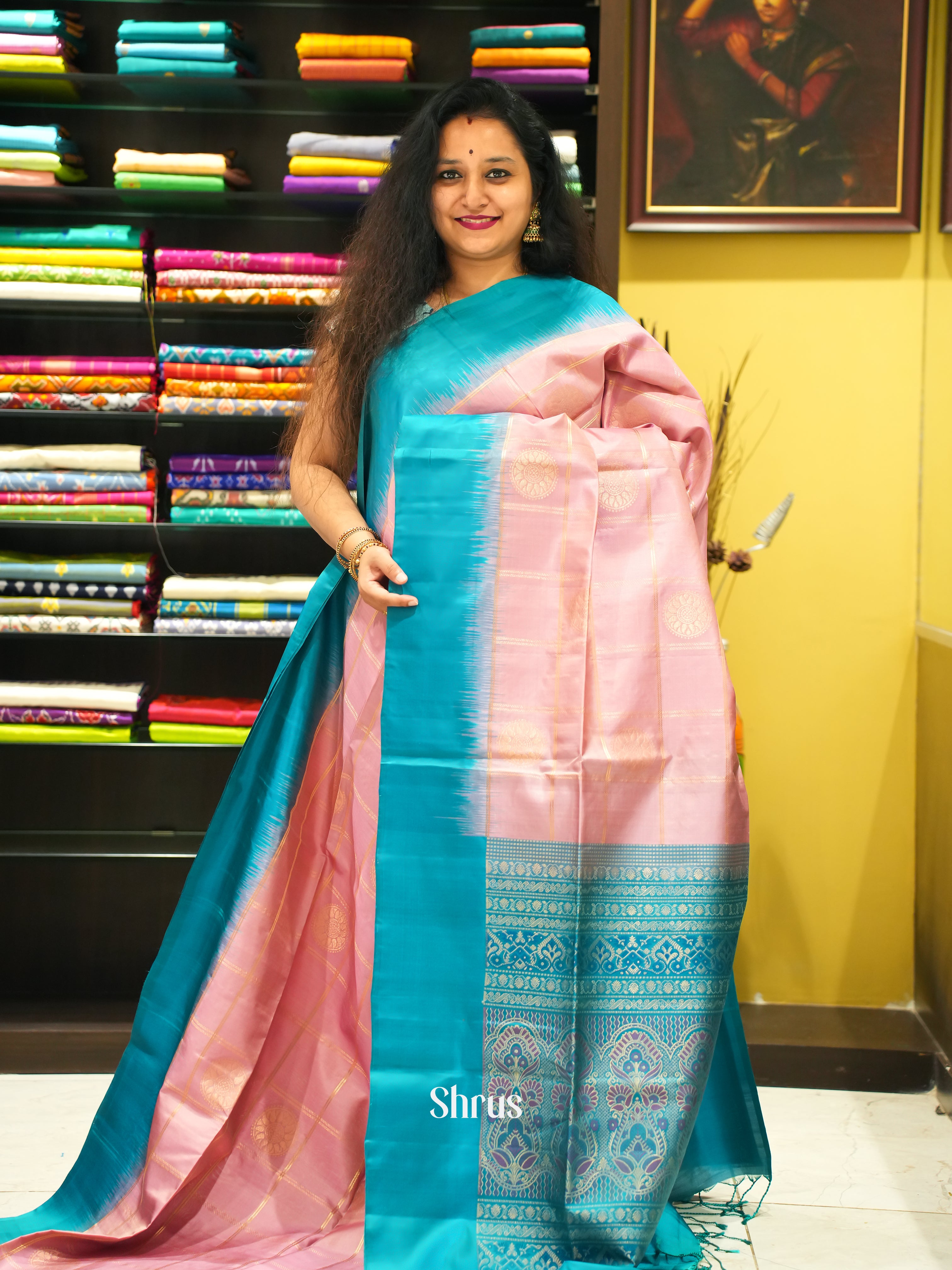 Pink & Blue - soft Silk Saree