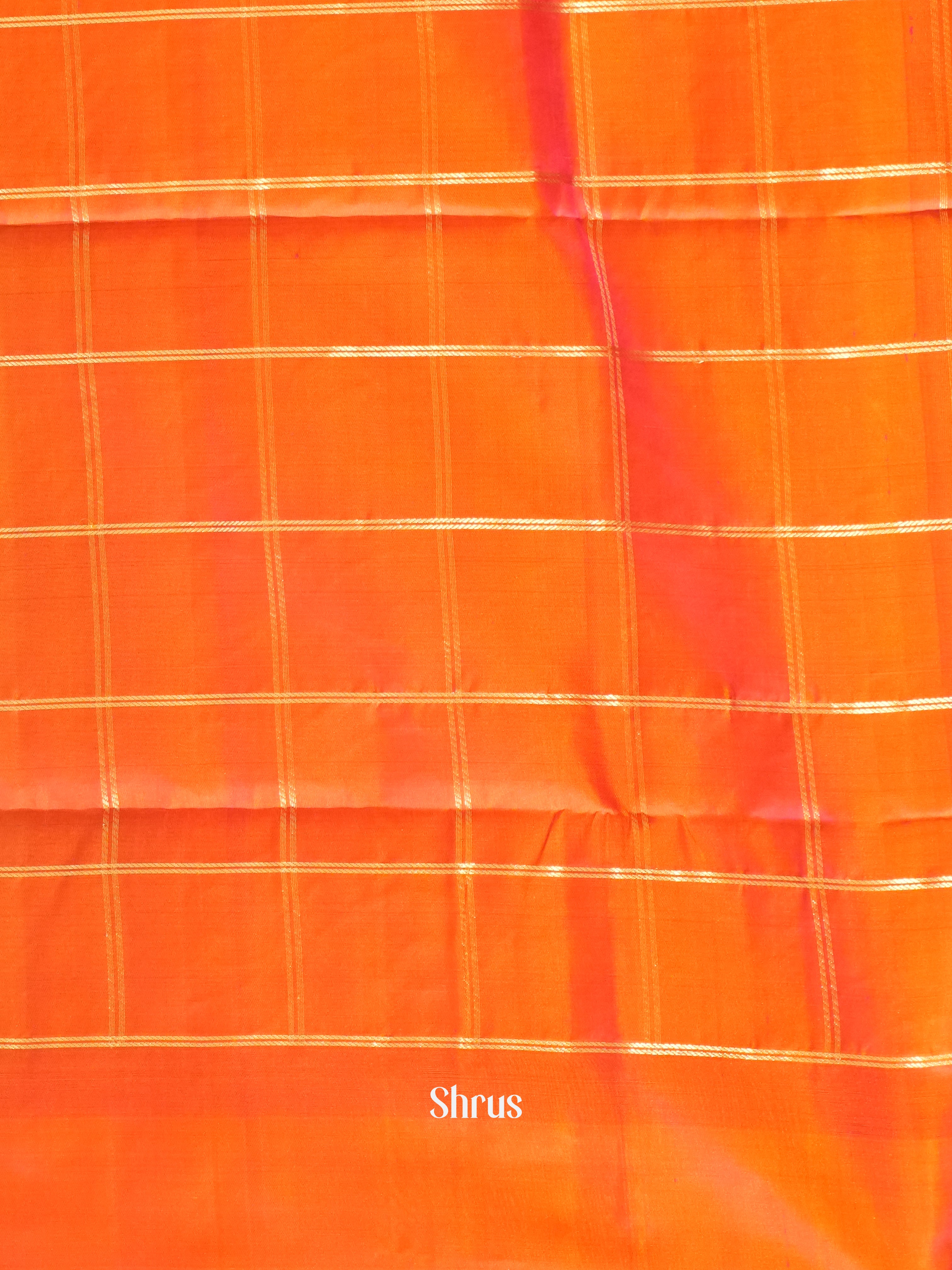 11a Pista Green & Orange - soft Silk Saree - Shop on ShrusEternity.com