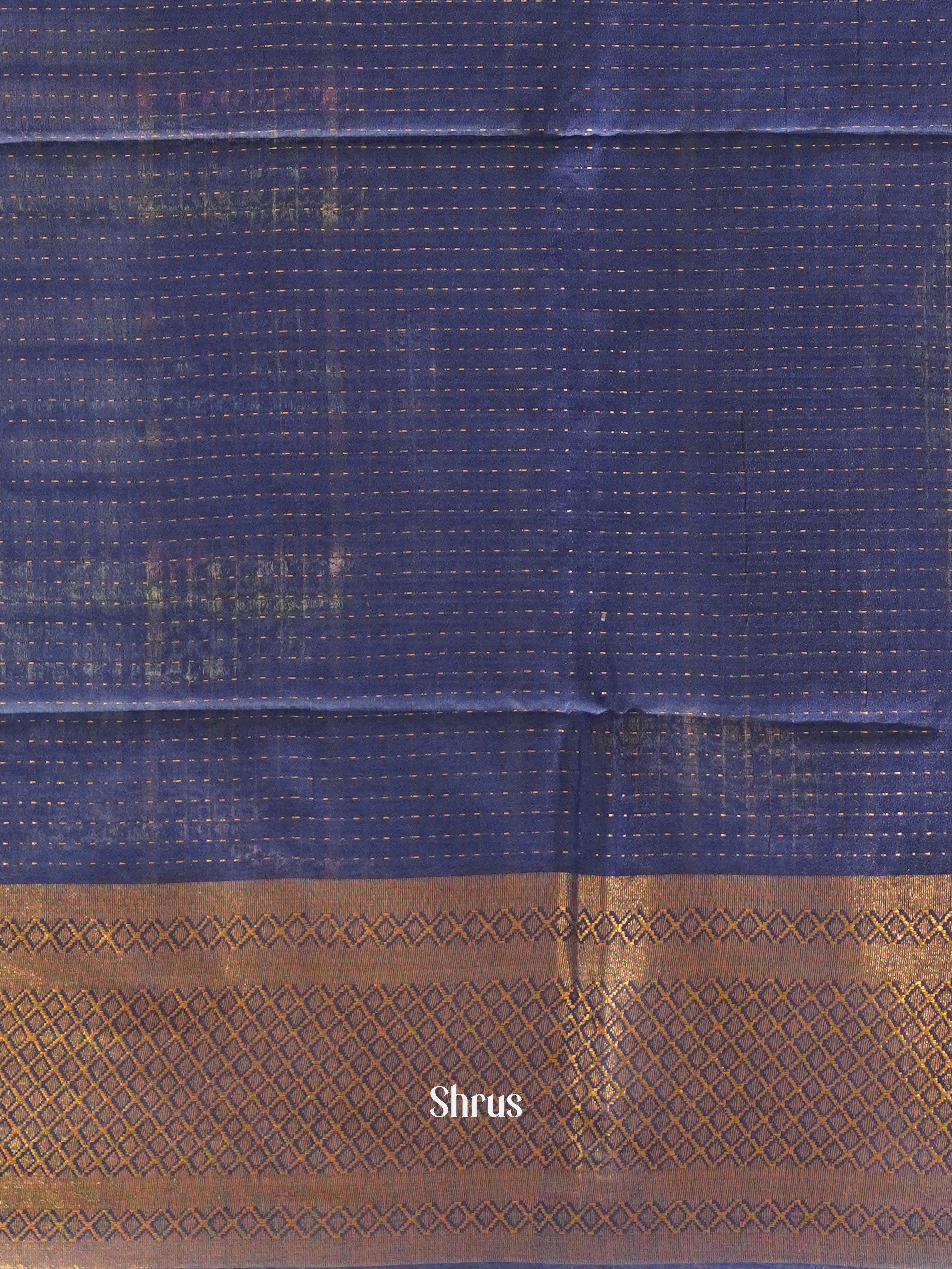 Cream & Blue - Shibori Saree - Shop on ShrusEternity.com