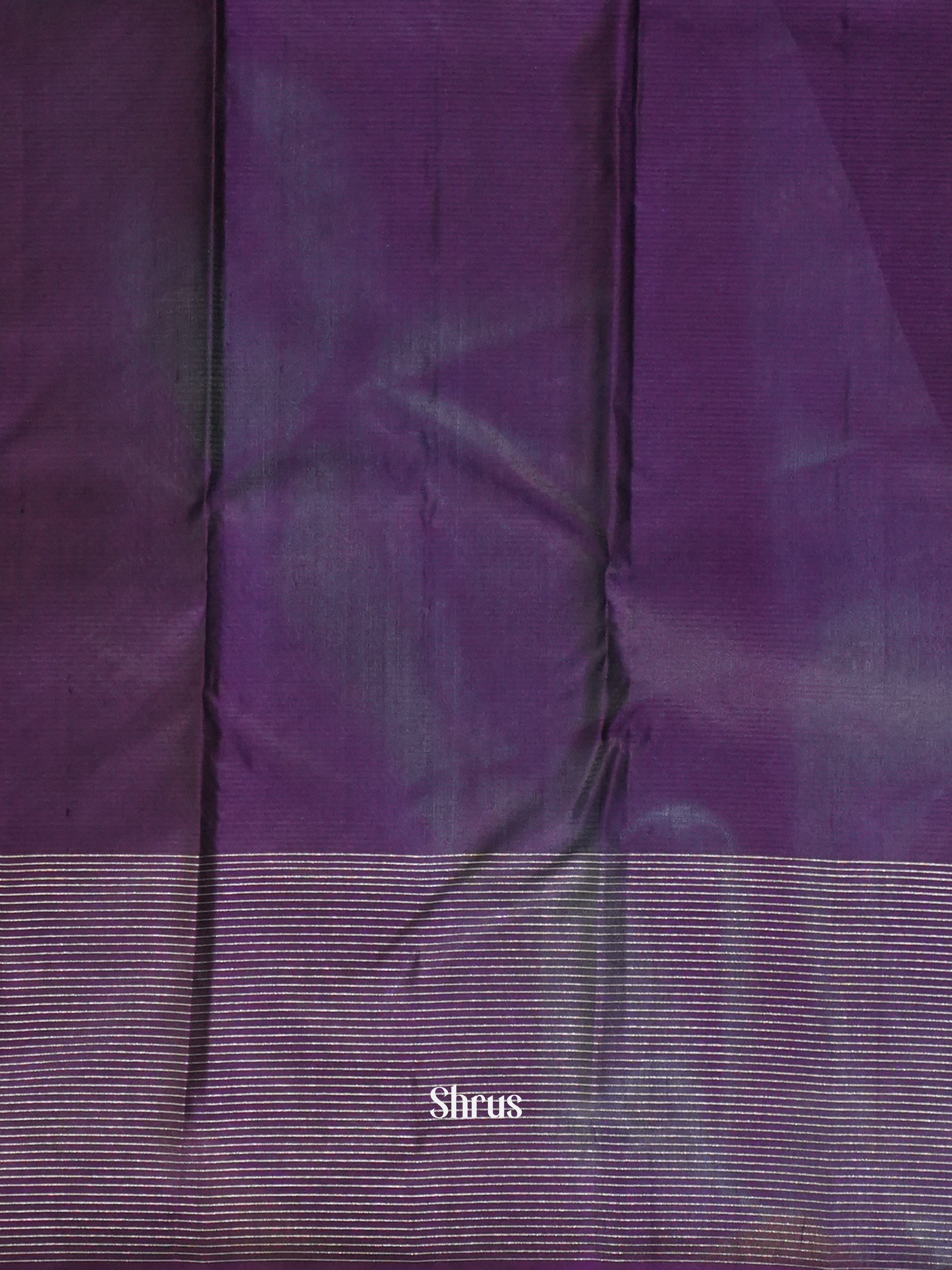 Teal Blue & Violet - Soft Silk Saree