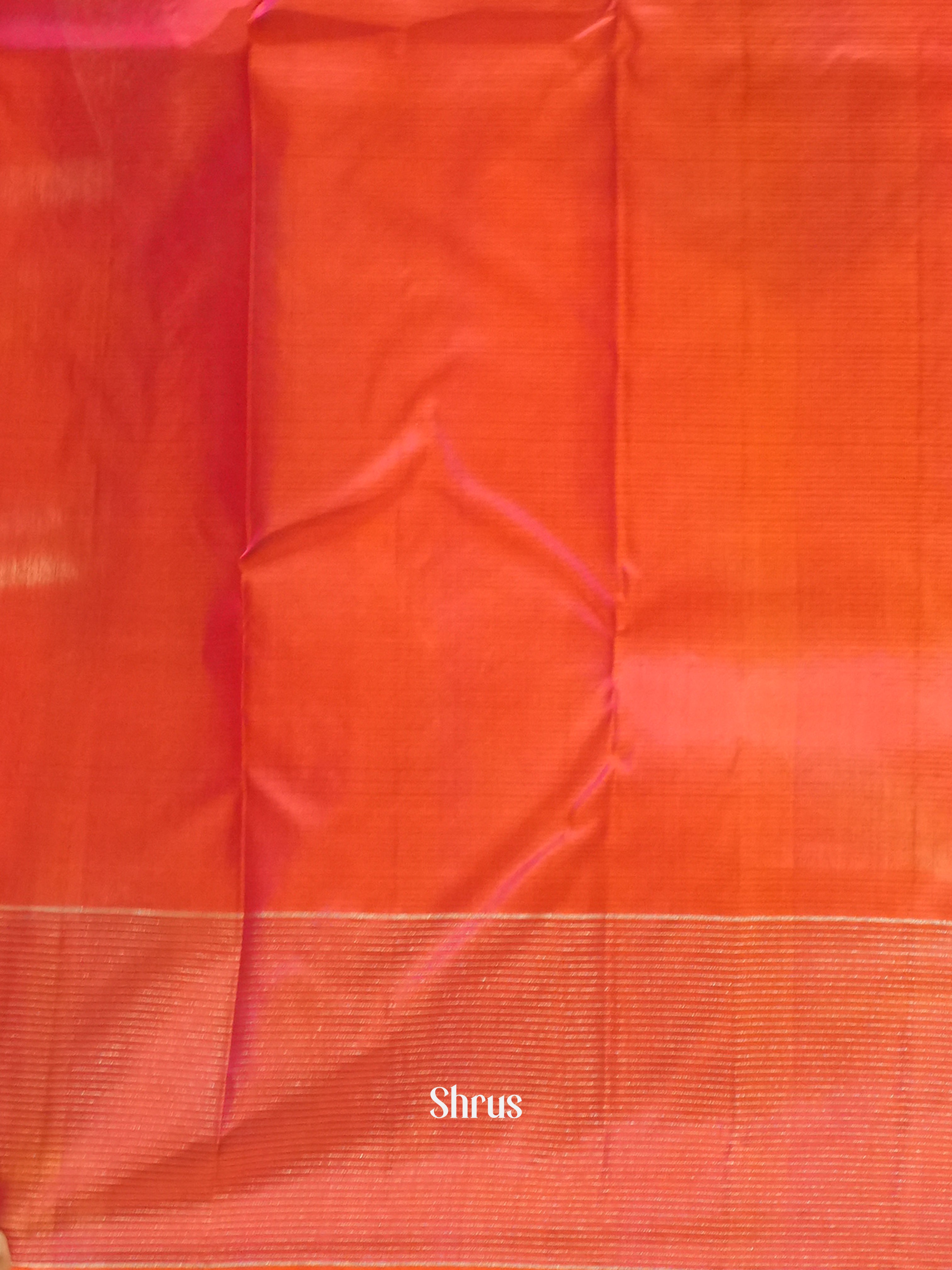 Pista Green & Orangish Pink - Soft Silk Saree