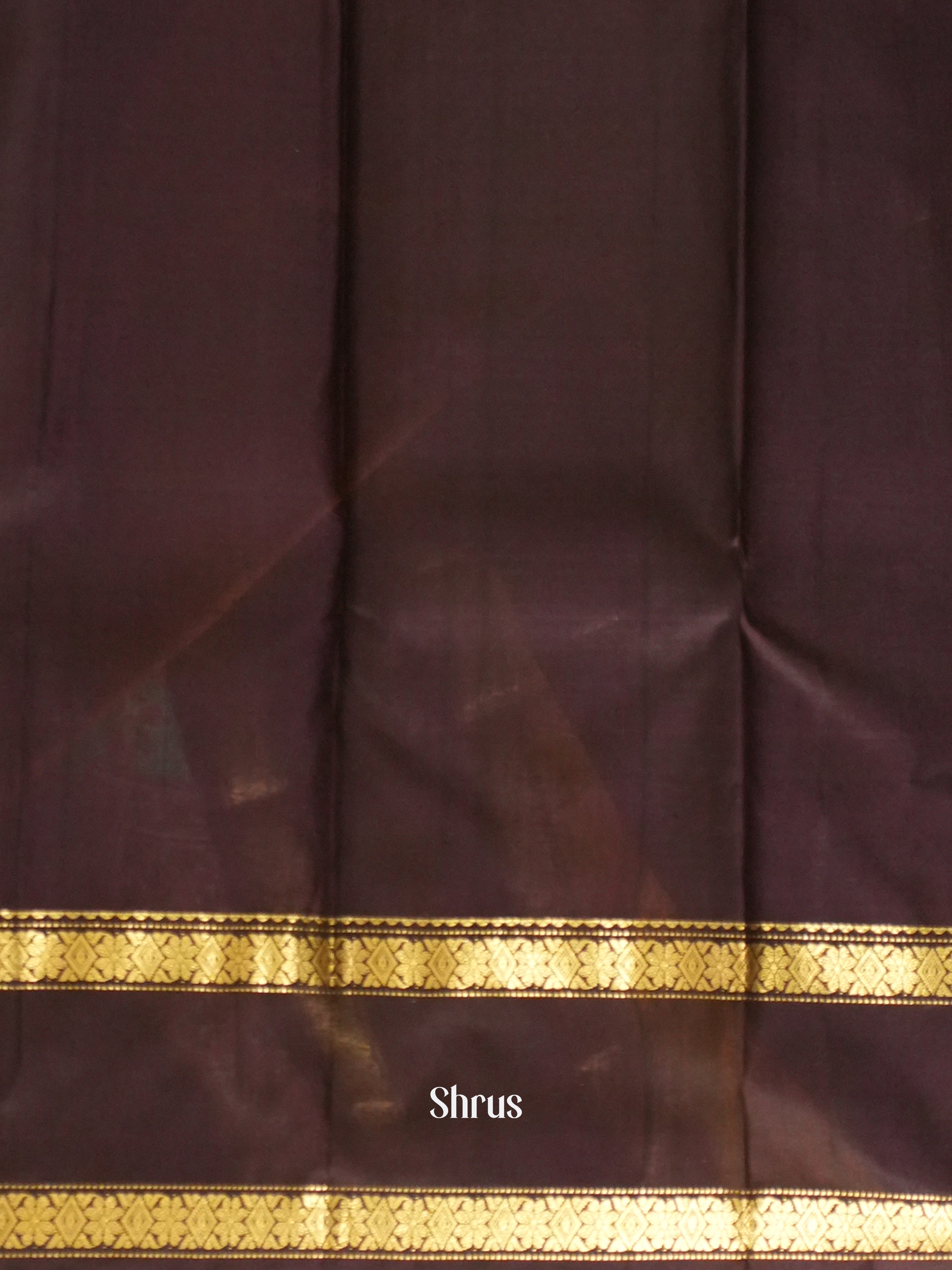 Yellow & Brown - Soft Silk Saree