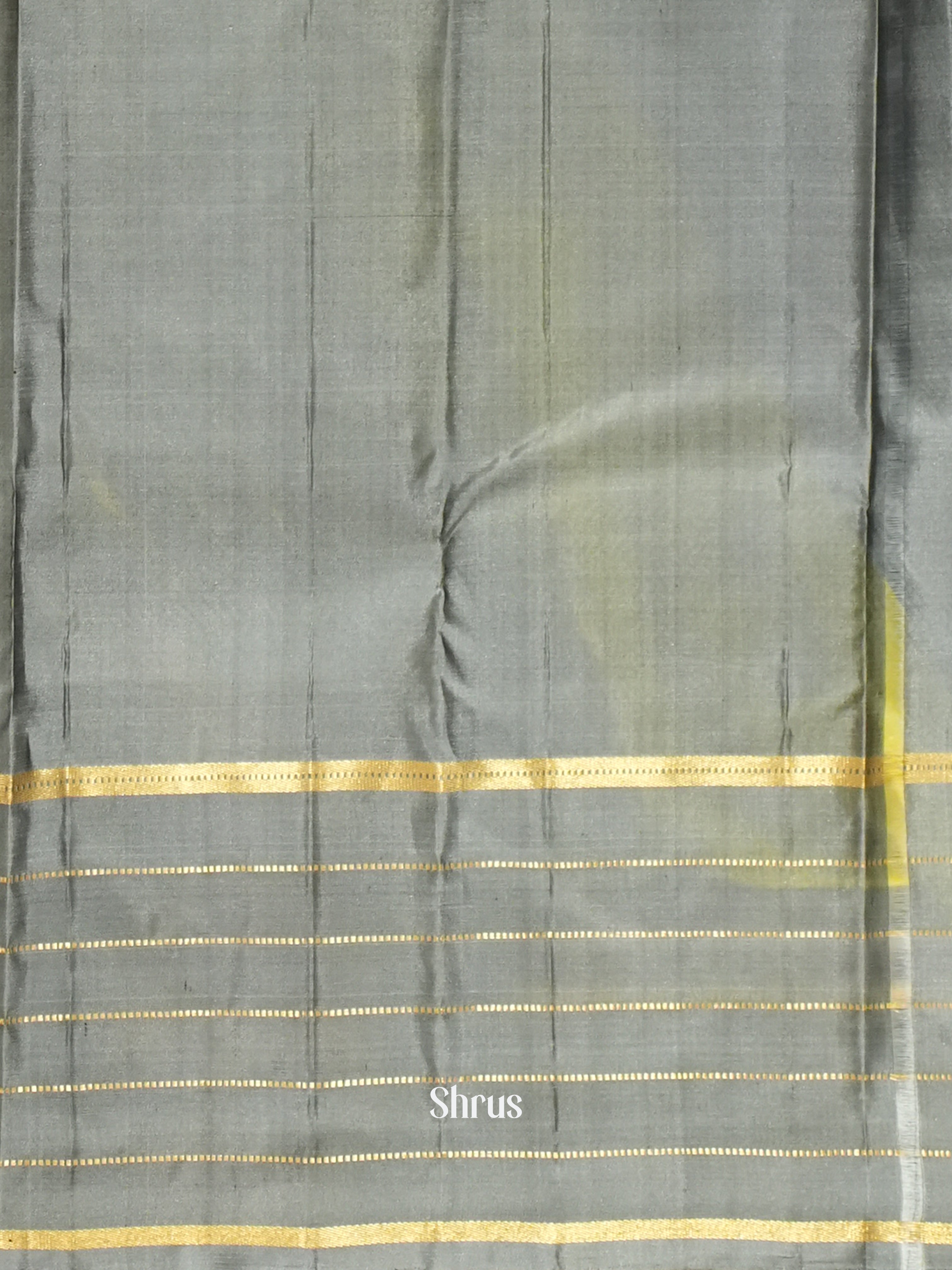 Yellow & Grey - Soft Silk Saree