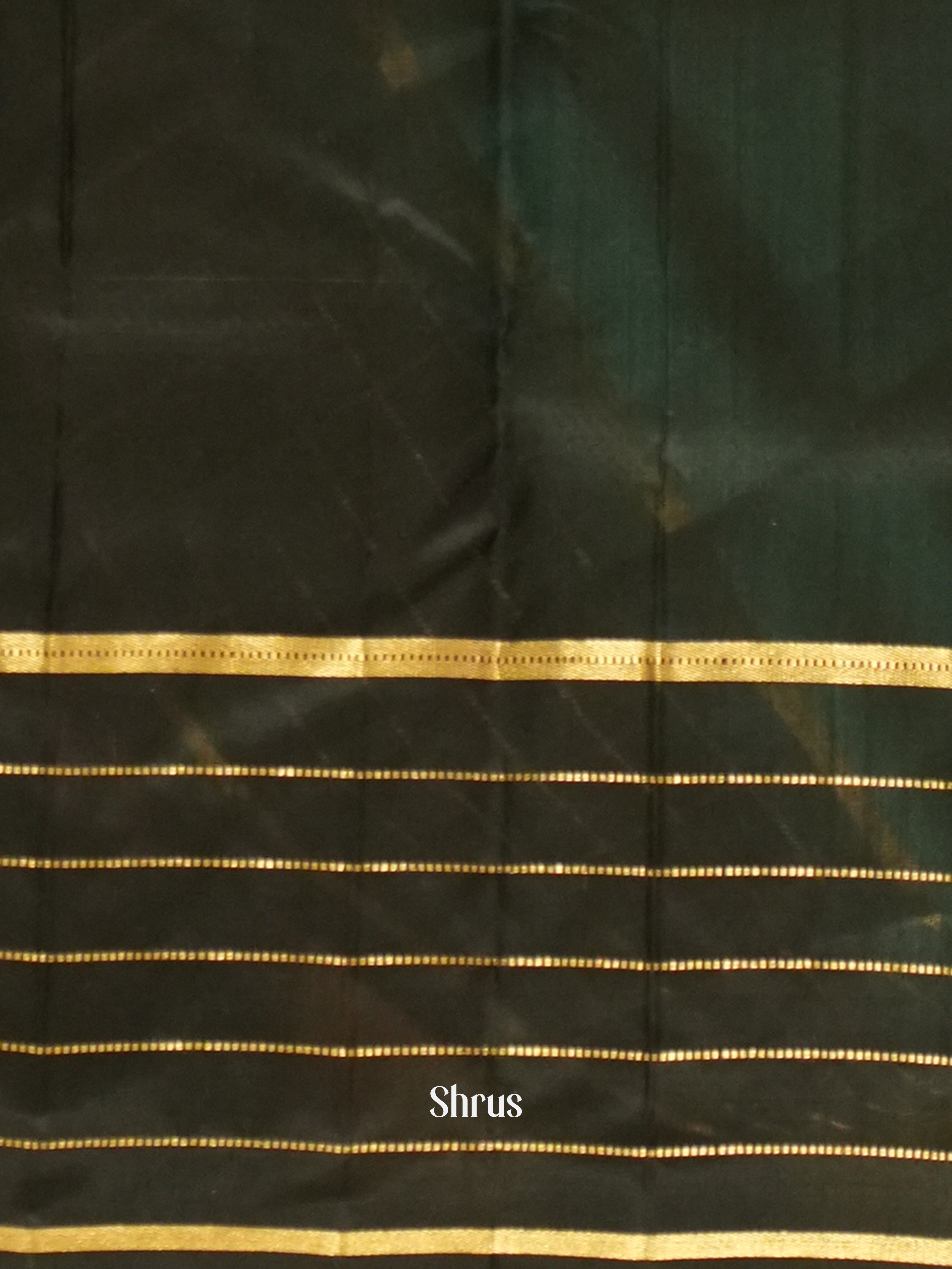 Green & Black - Soft Silk Saree