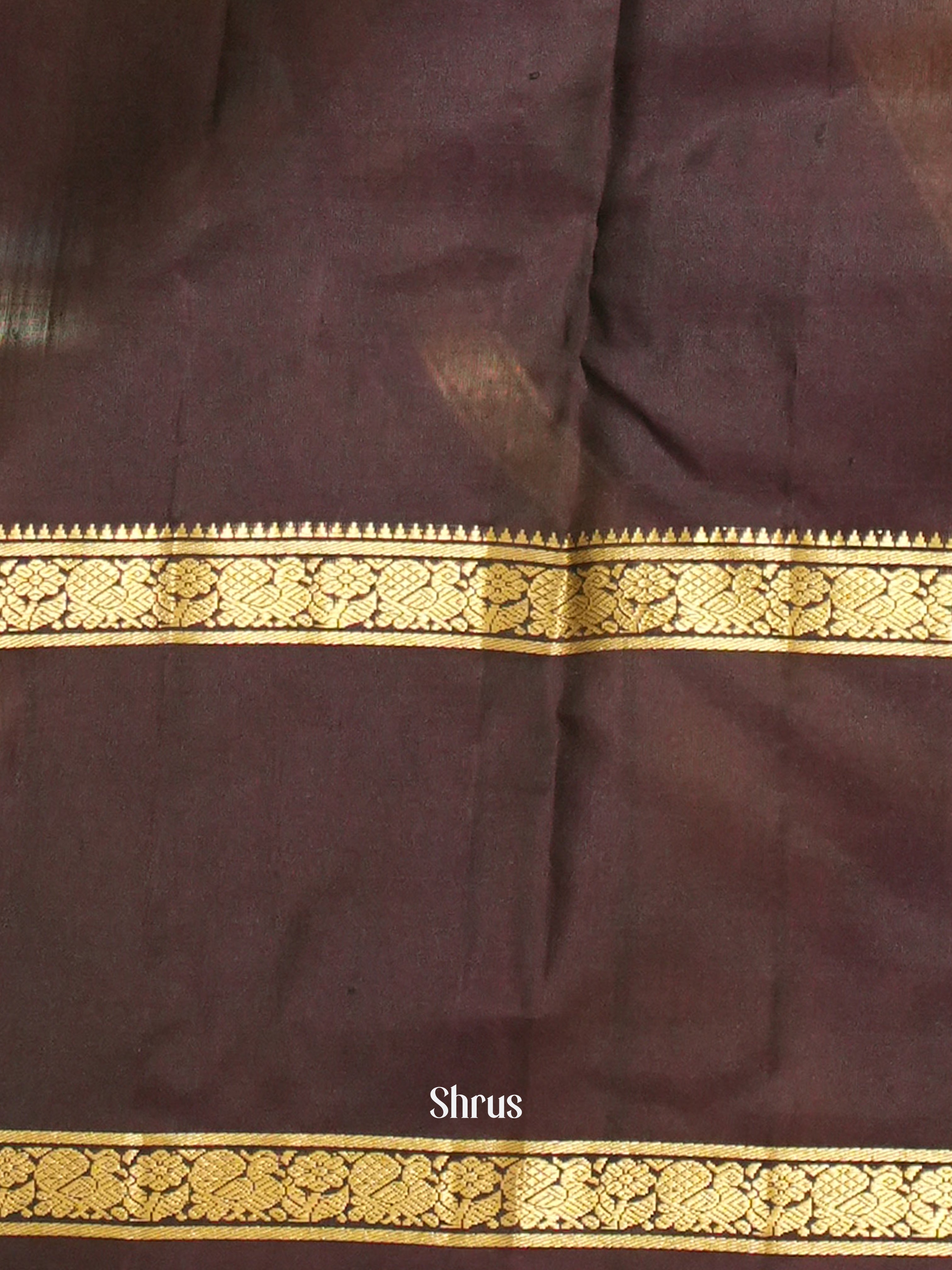 Yellow & Brown - Soft Silk Saree