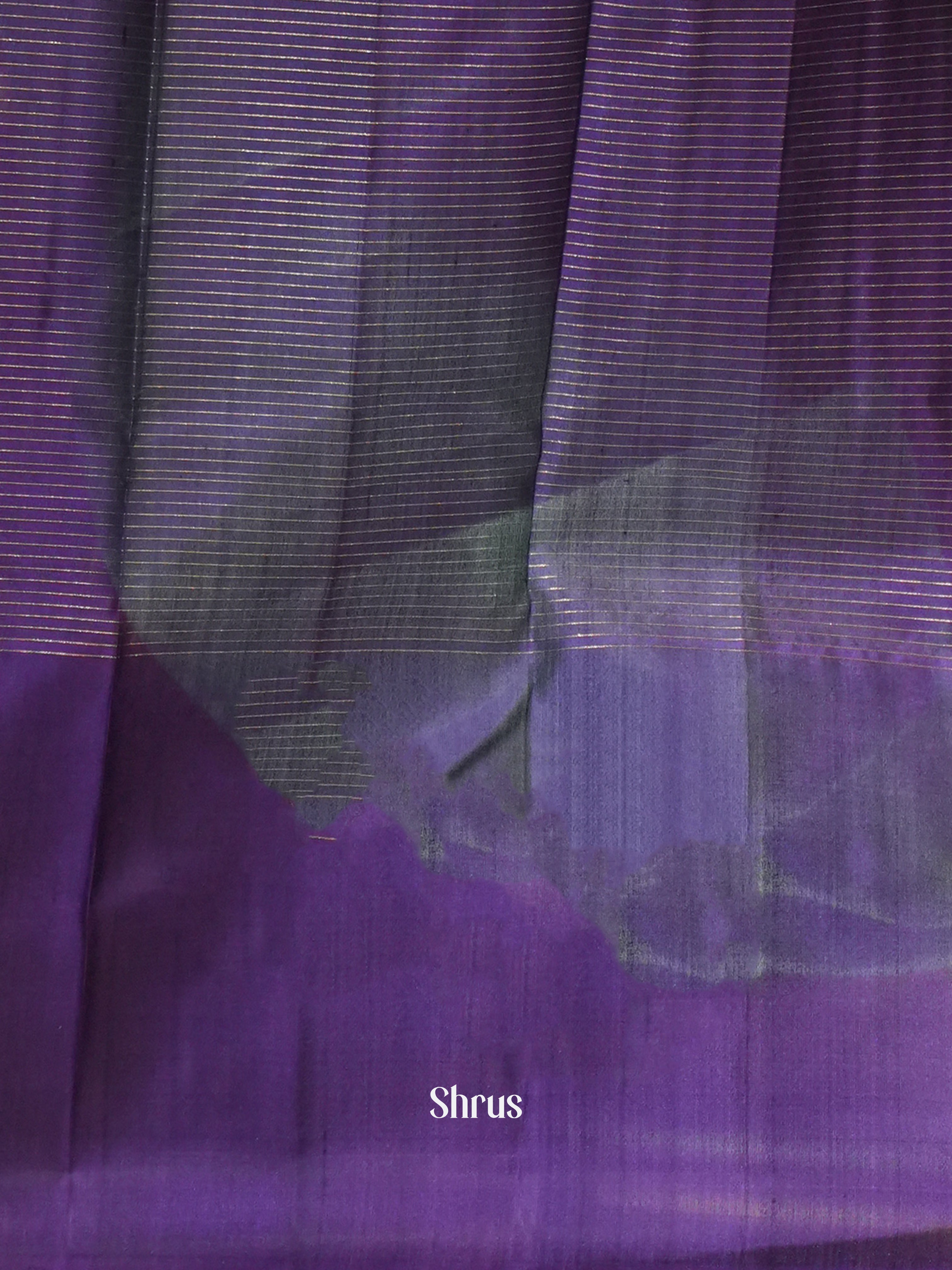 Green & Violet - Soft Silk Saree