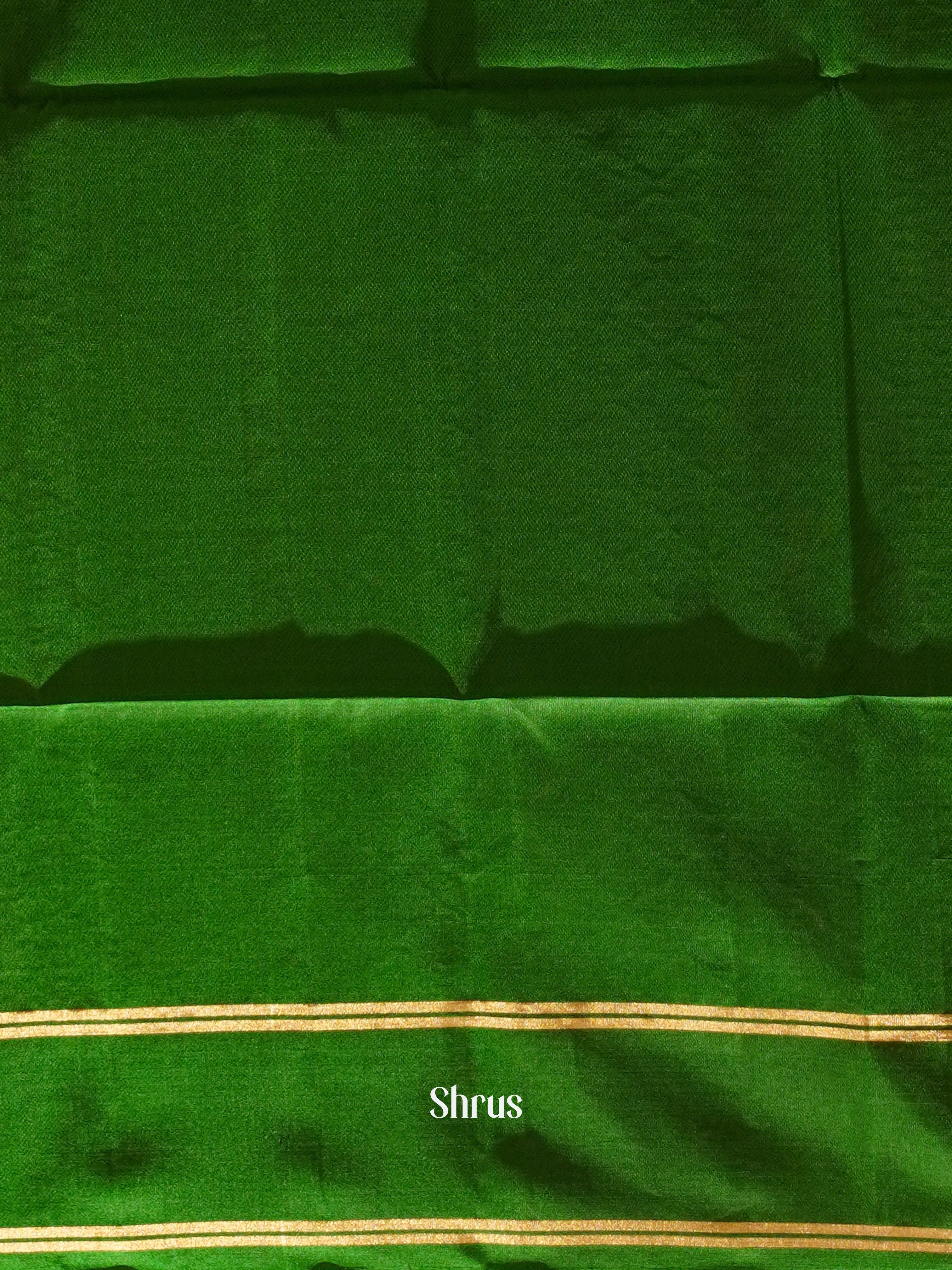 Maroon & Green - Softsilk-halfpure Saree