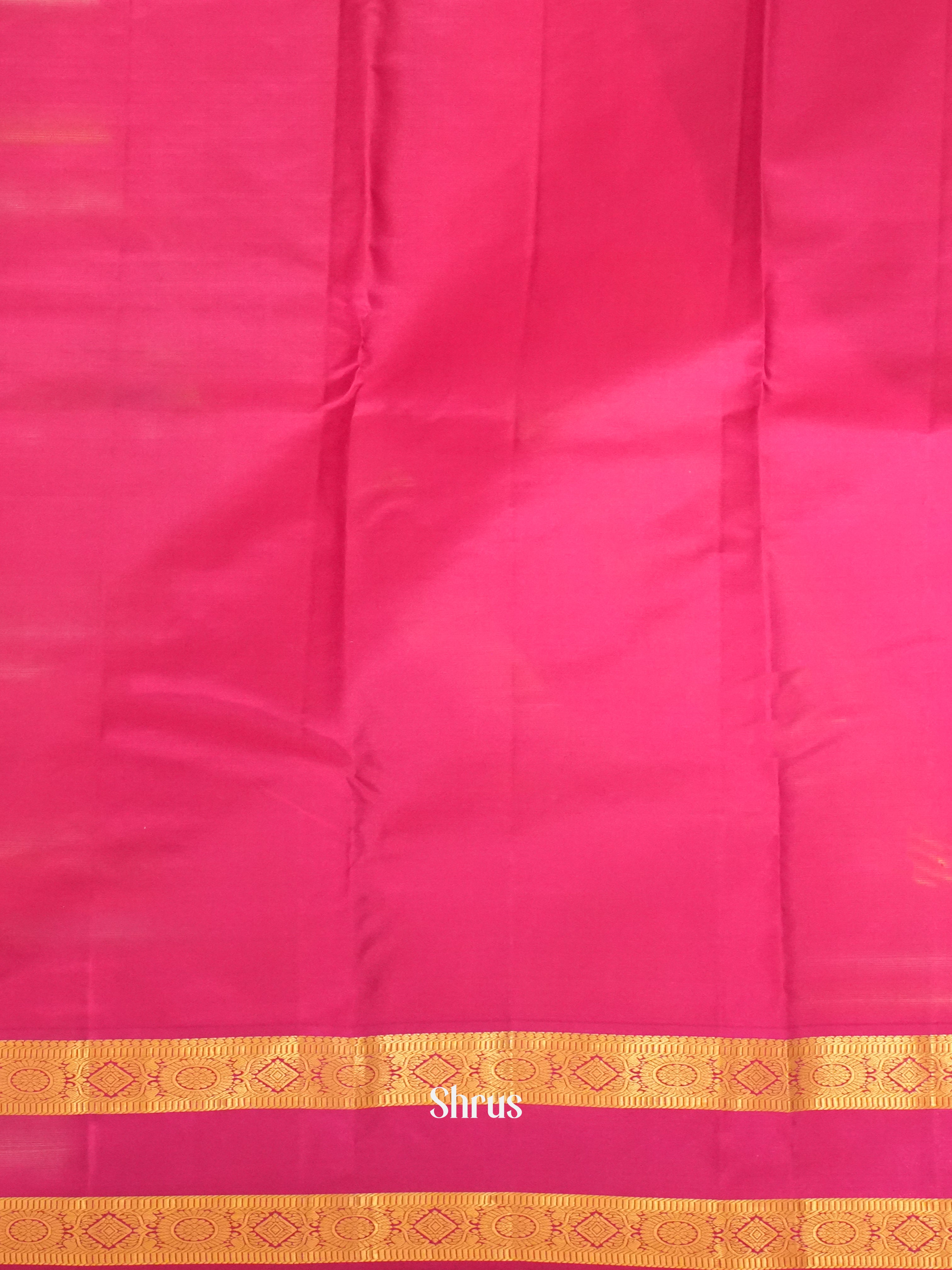 Orange & Pink- Kanchipuram silk Saree - Shop on ShrusEternity.com