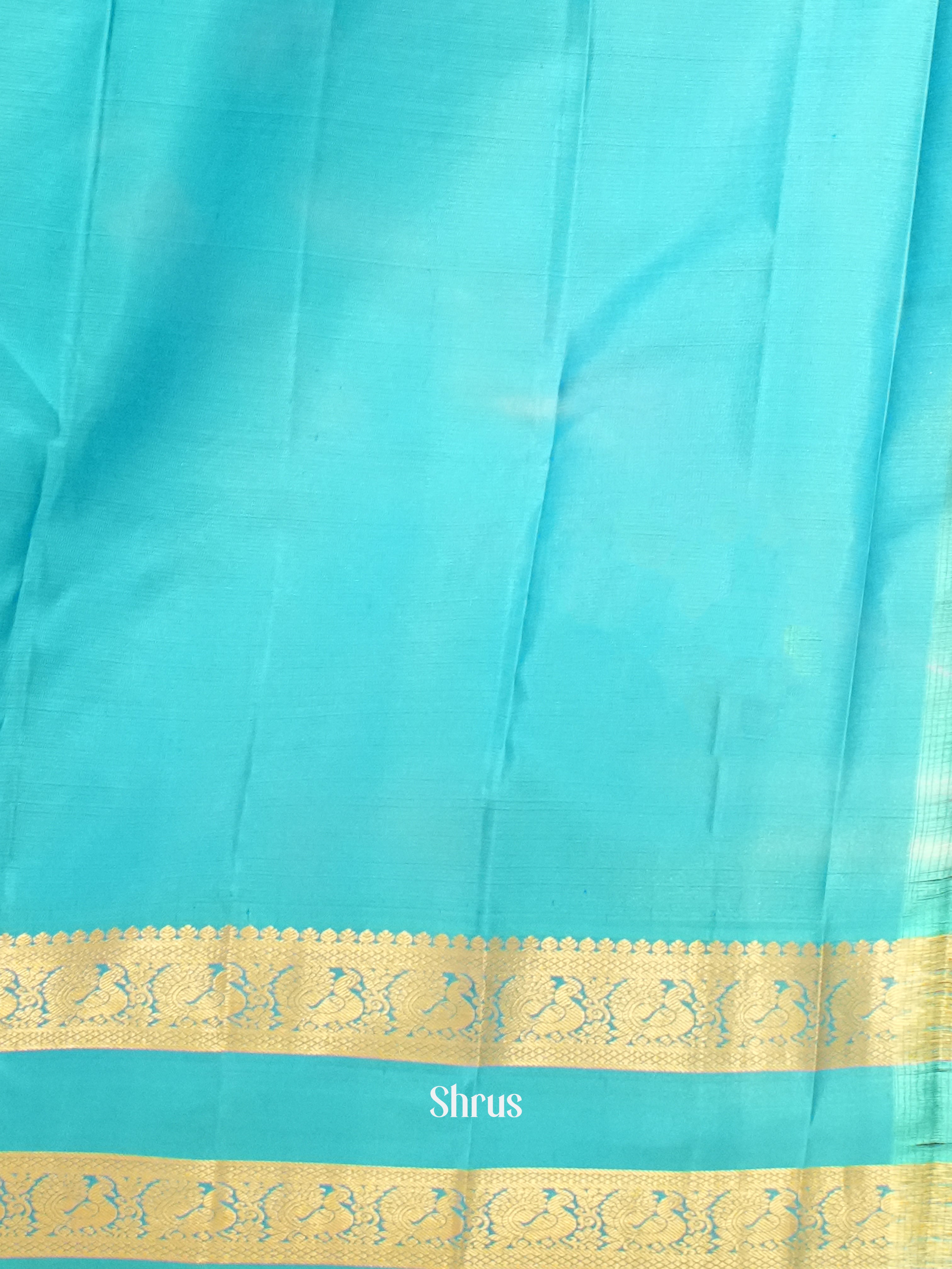 Pink & Blue - Kanchipuram silk Saree - Shop on ShrusEternity.com