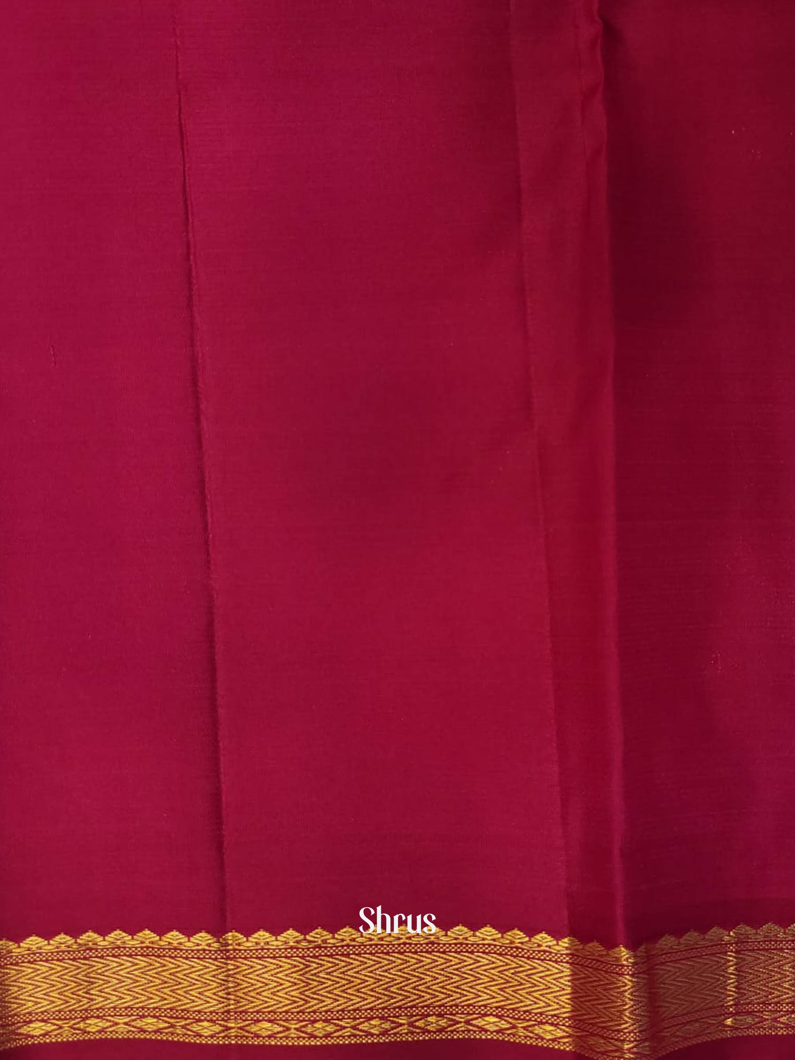 Orange & Pink - Kanchipuram silk saree