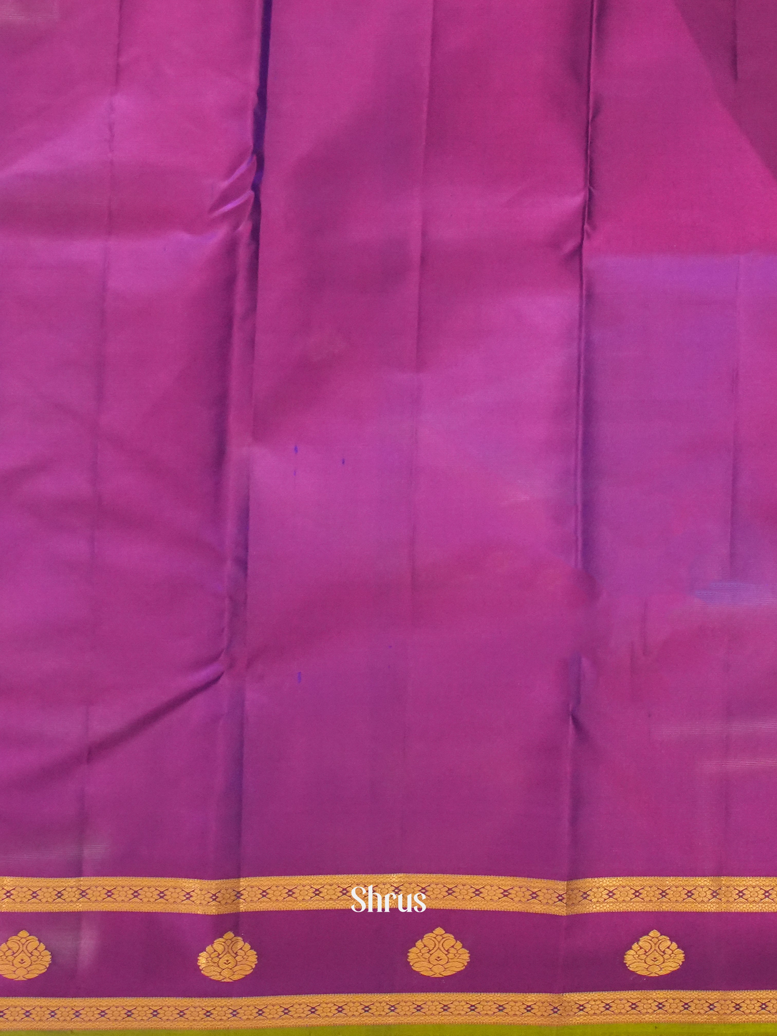 Blue & Purple  - Kanchipuram silk Saree - Shop on ShrusEternity.com