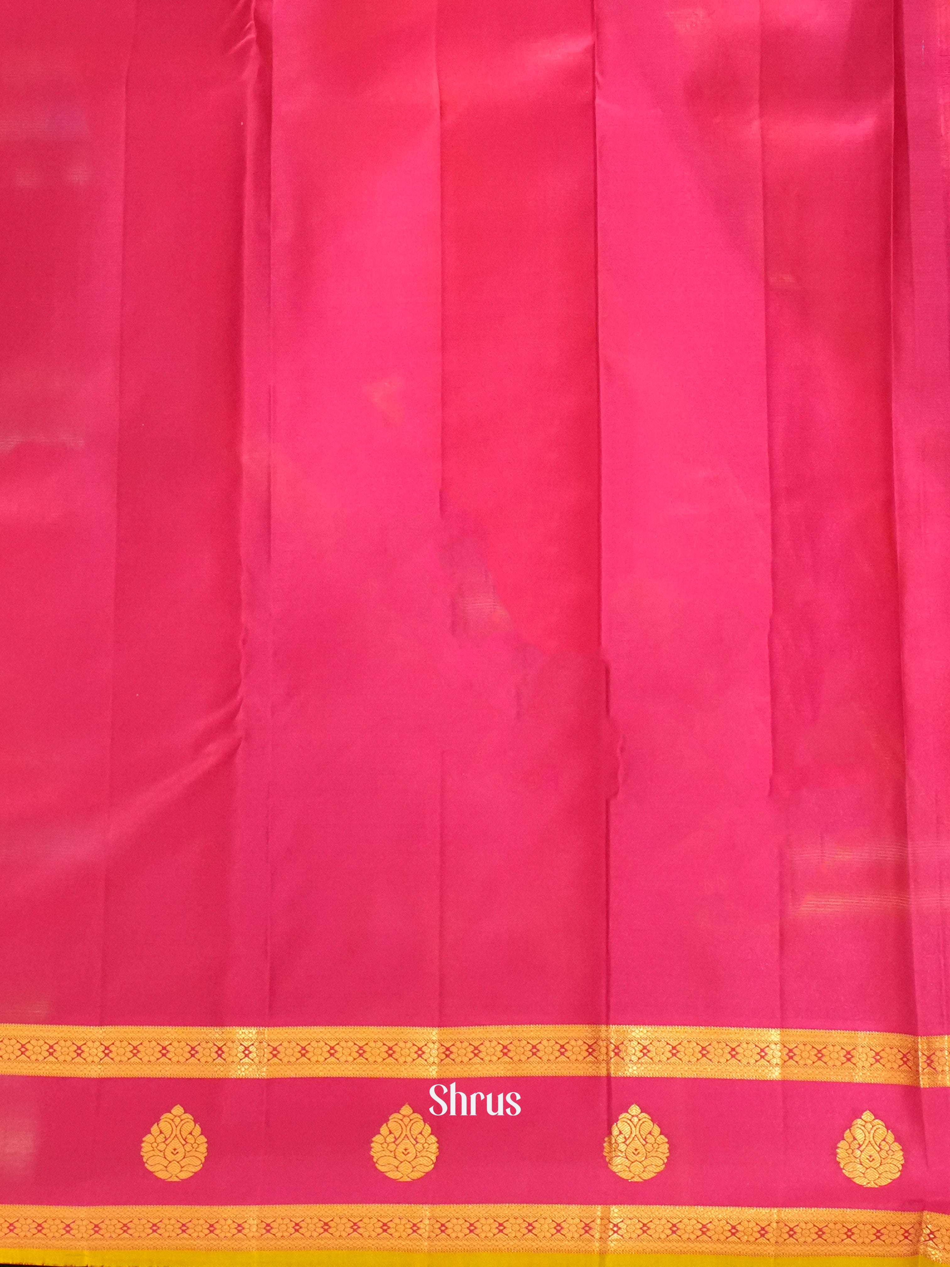 Orange & Pink - Kanchipuram silk Saree - Shop on ShrusEternity.com