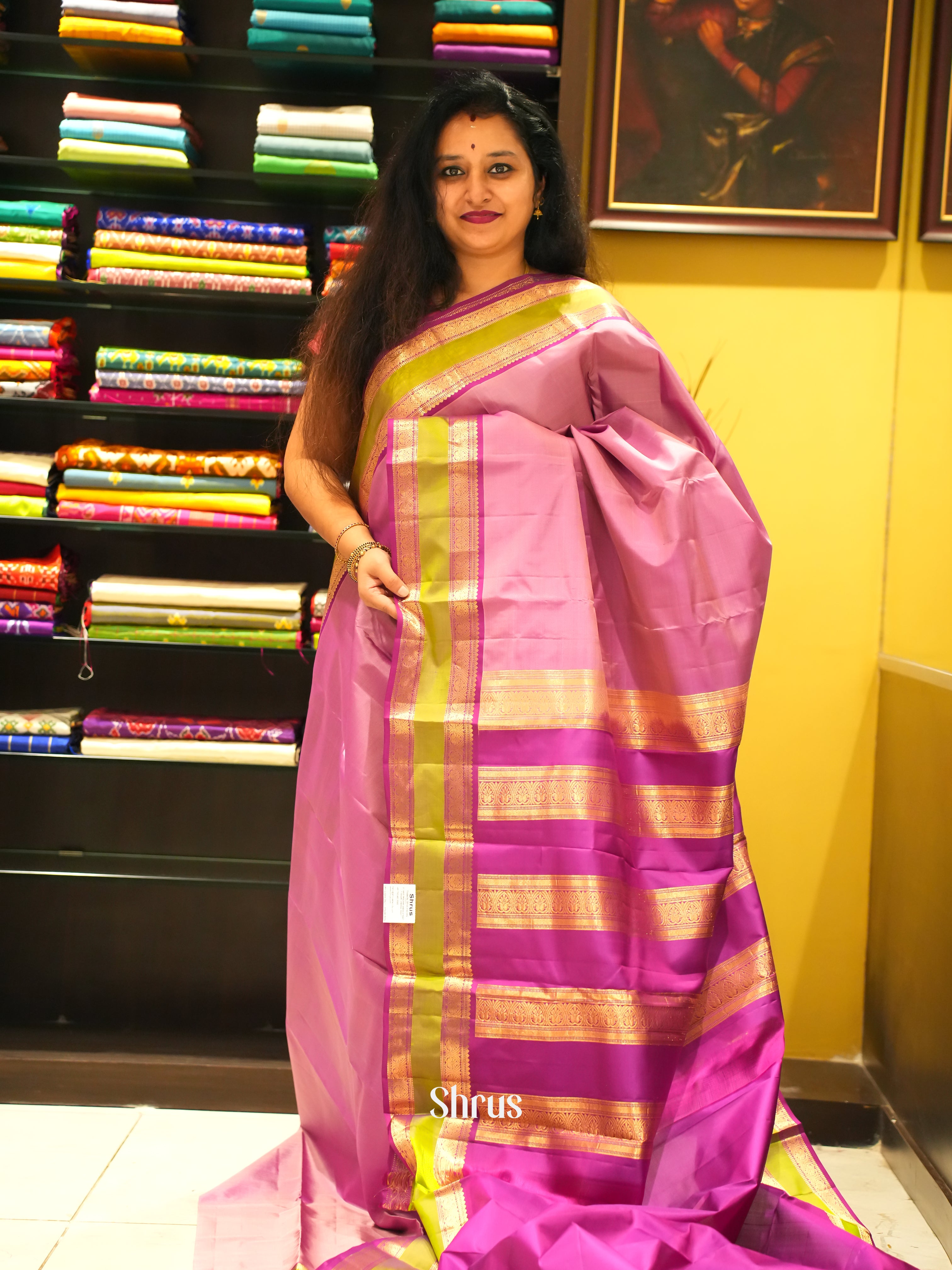 Pink & Majenta - Kanchipuram silk Saree - Shop on ShrusEternity.com