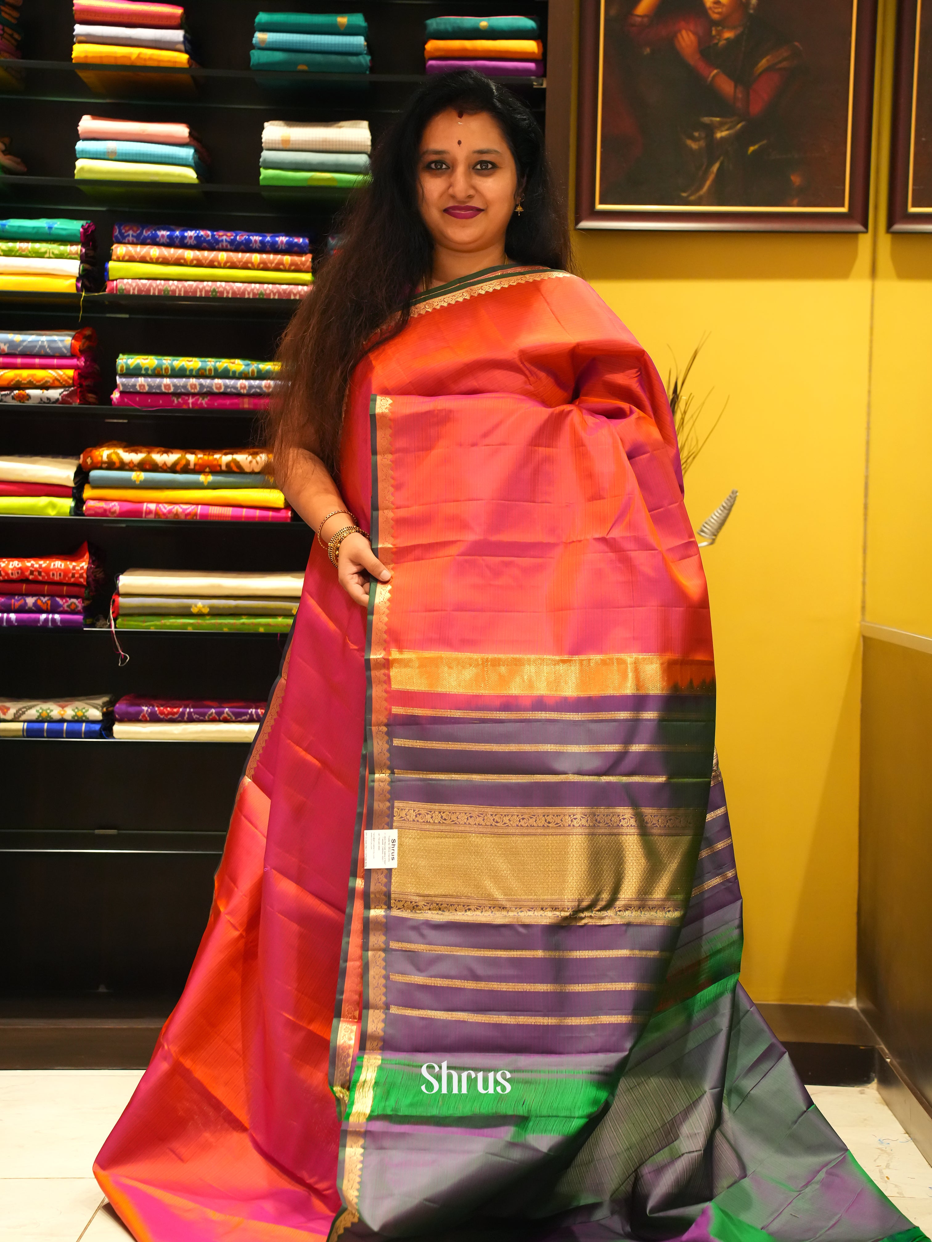 CES31434 - Kanchipuram silk Saree - Shop on ShrusEternity.com