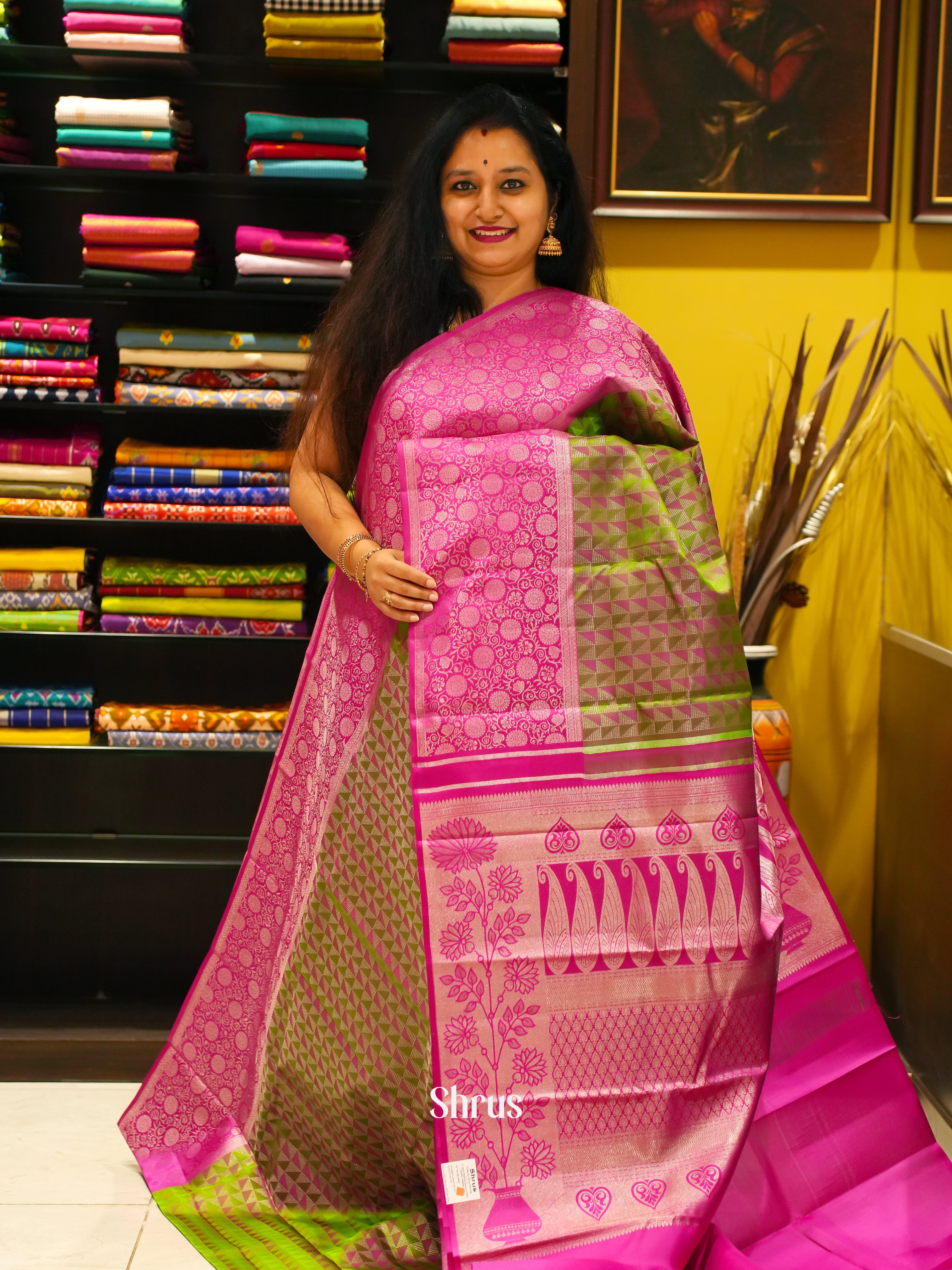 Green & Pink - Kanchipuram silk Saree