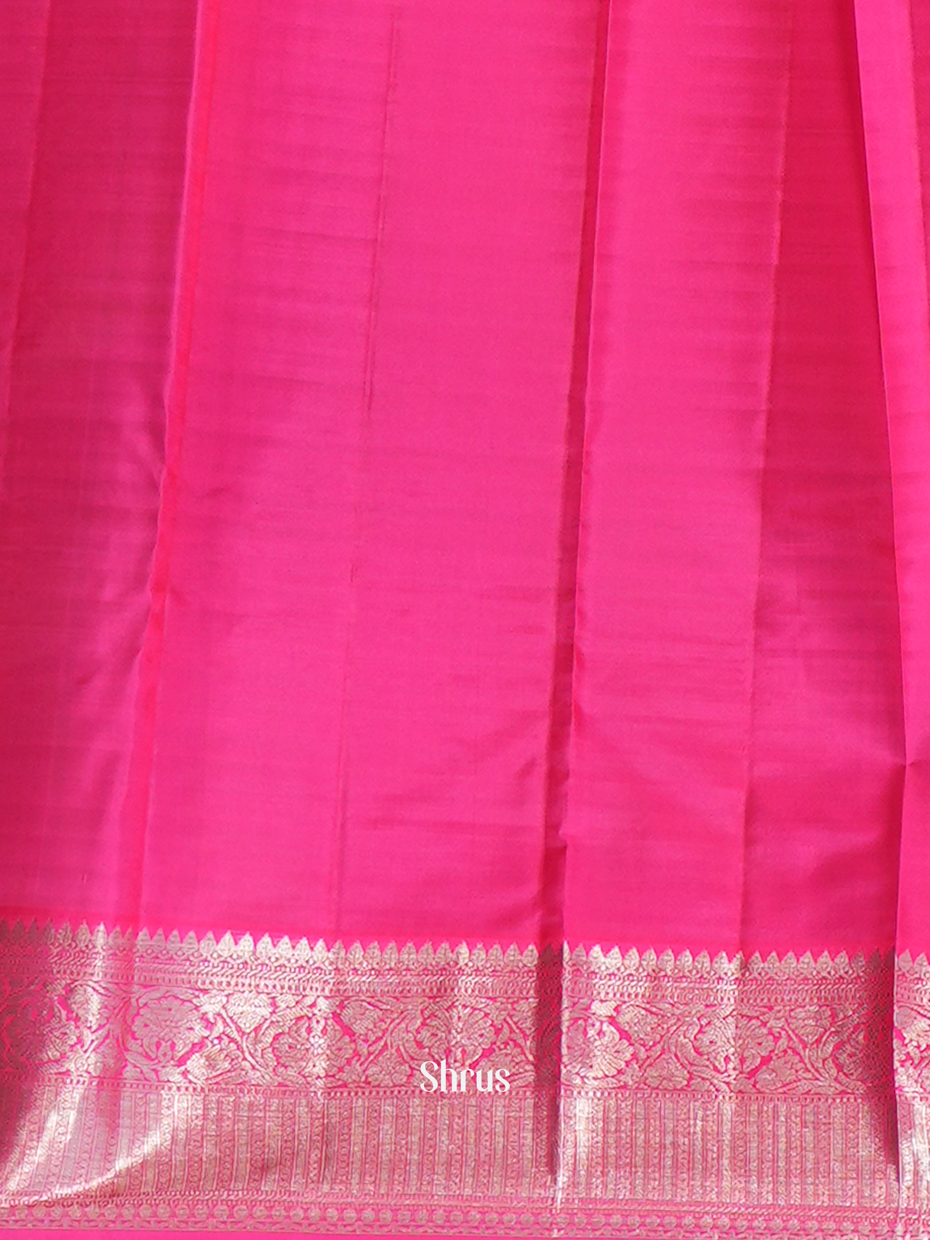 Mustard & Pink - Korvai Kanchipuram silk Saree