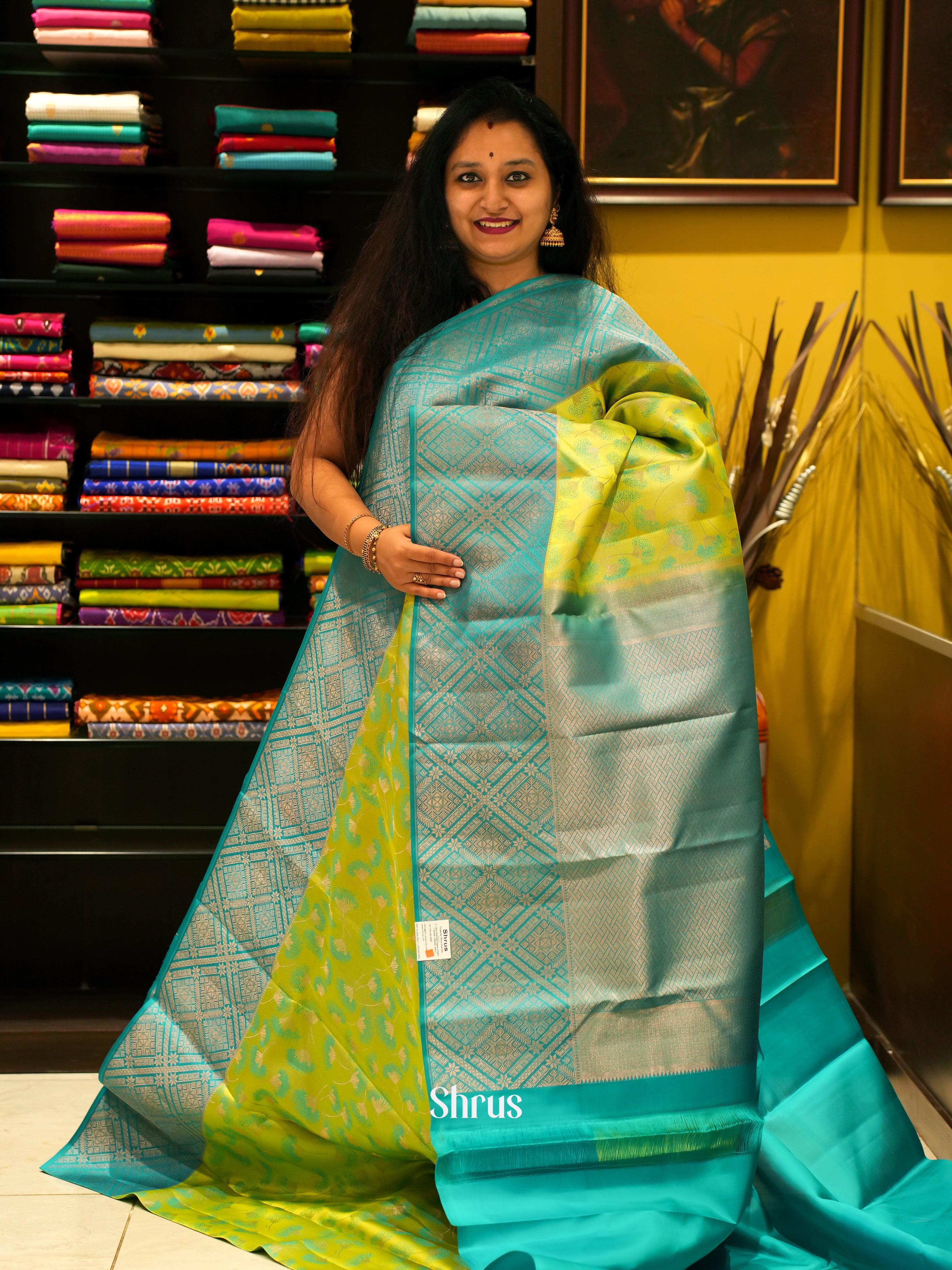 Light Green & Green - Kanchipuram silk Saree