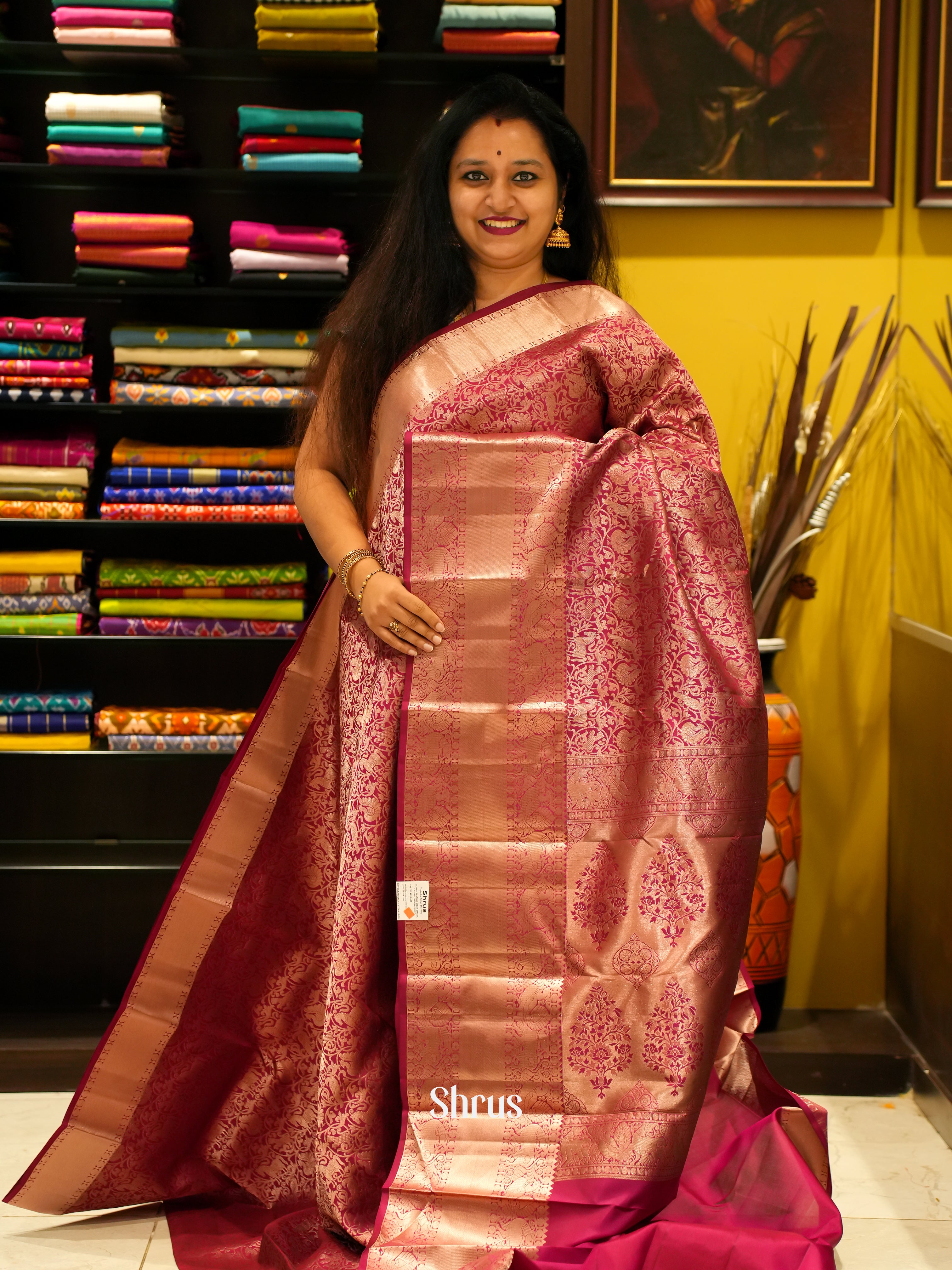 Maroon(Single Tone)- Kanchipuram silk Saree