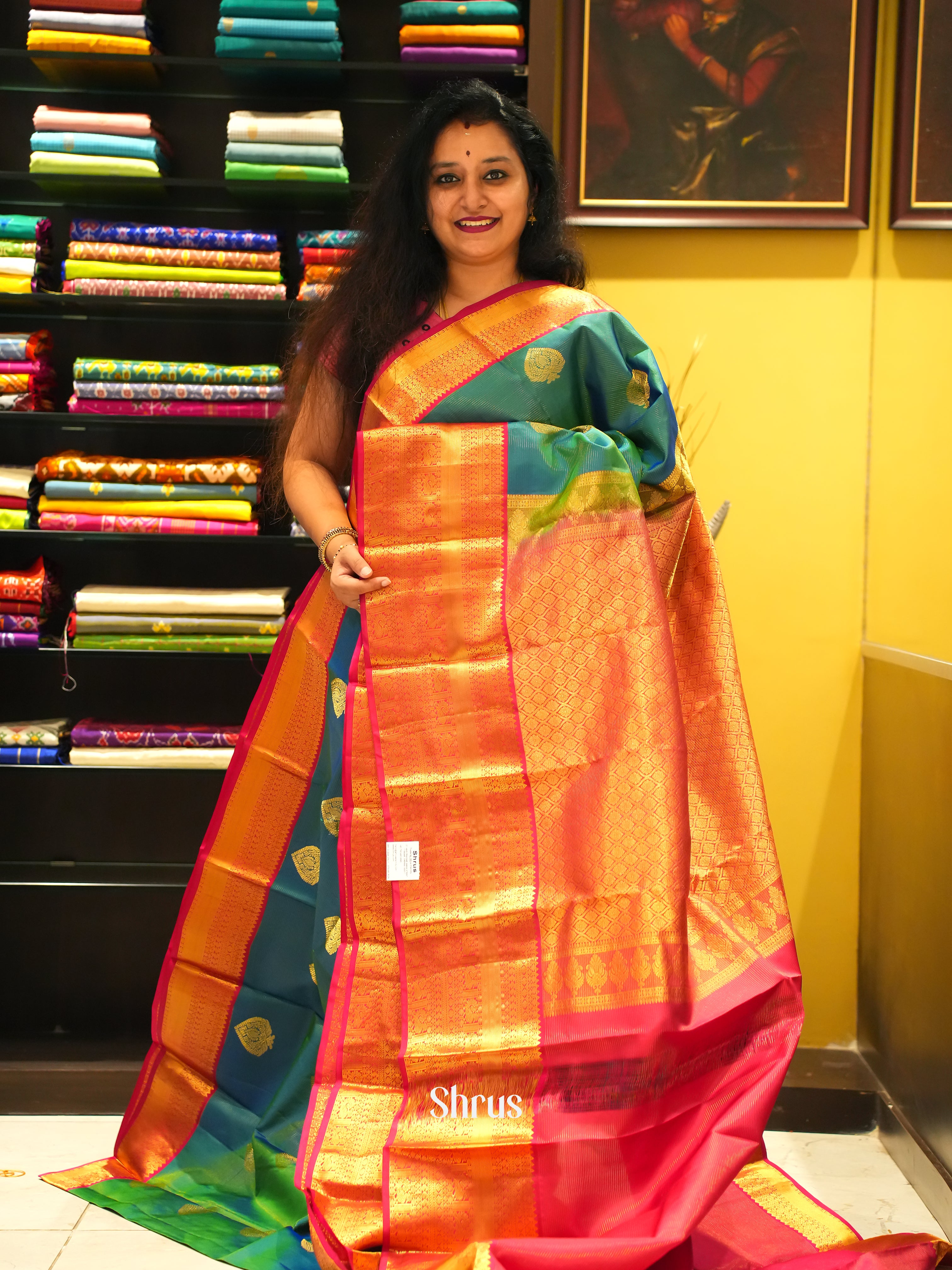 CES31538 - Kanchipuram silk Saree - Shop on ShrusEternity.com