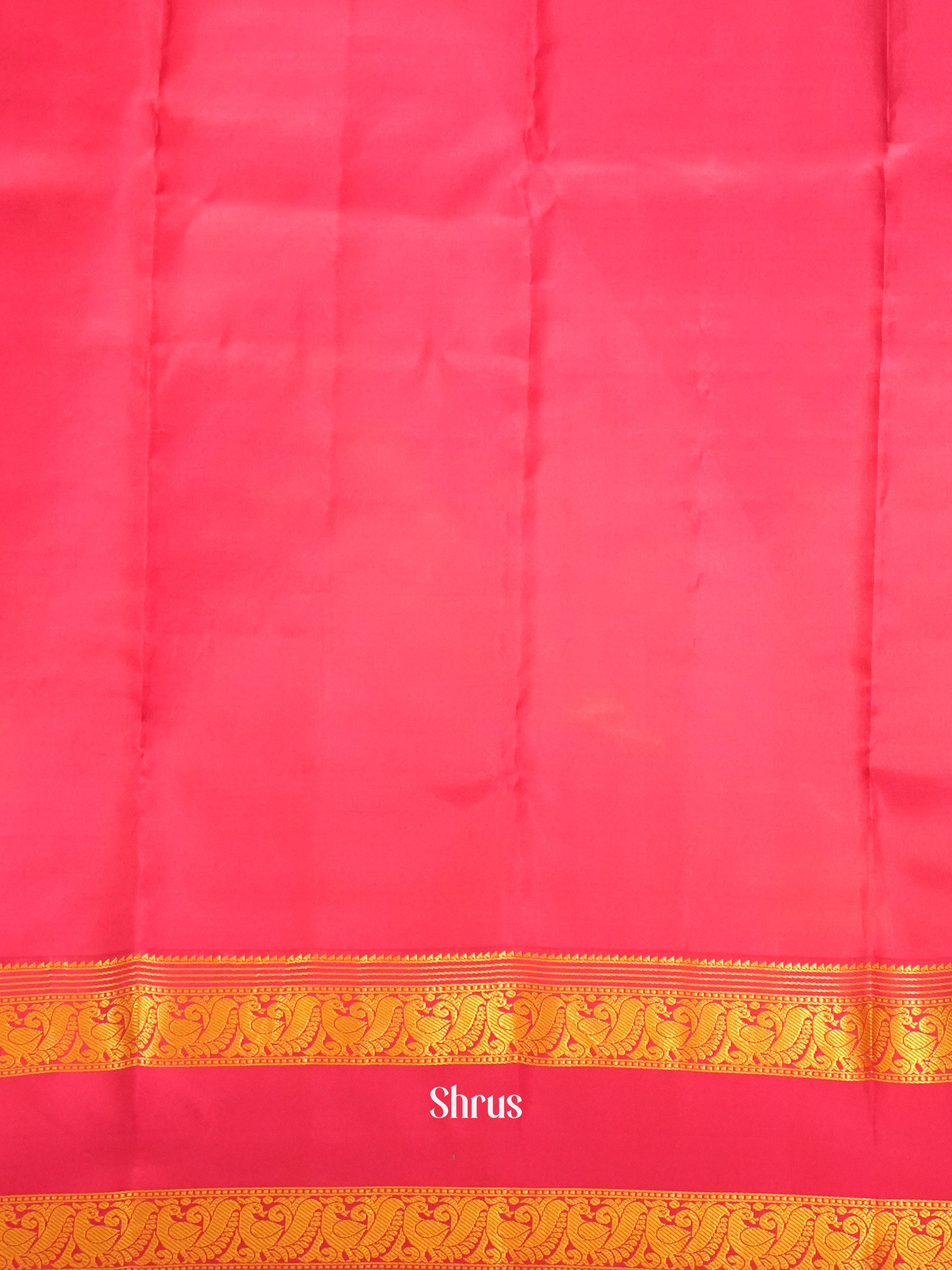 Blue & Pink - Kanchipuram Silk Saree - Shop on ShrusEternity.com