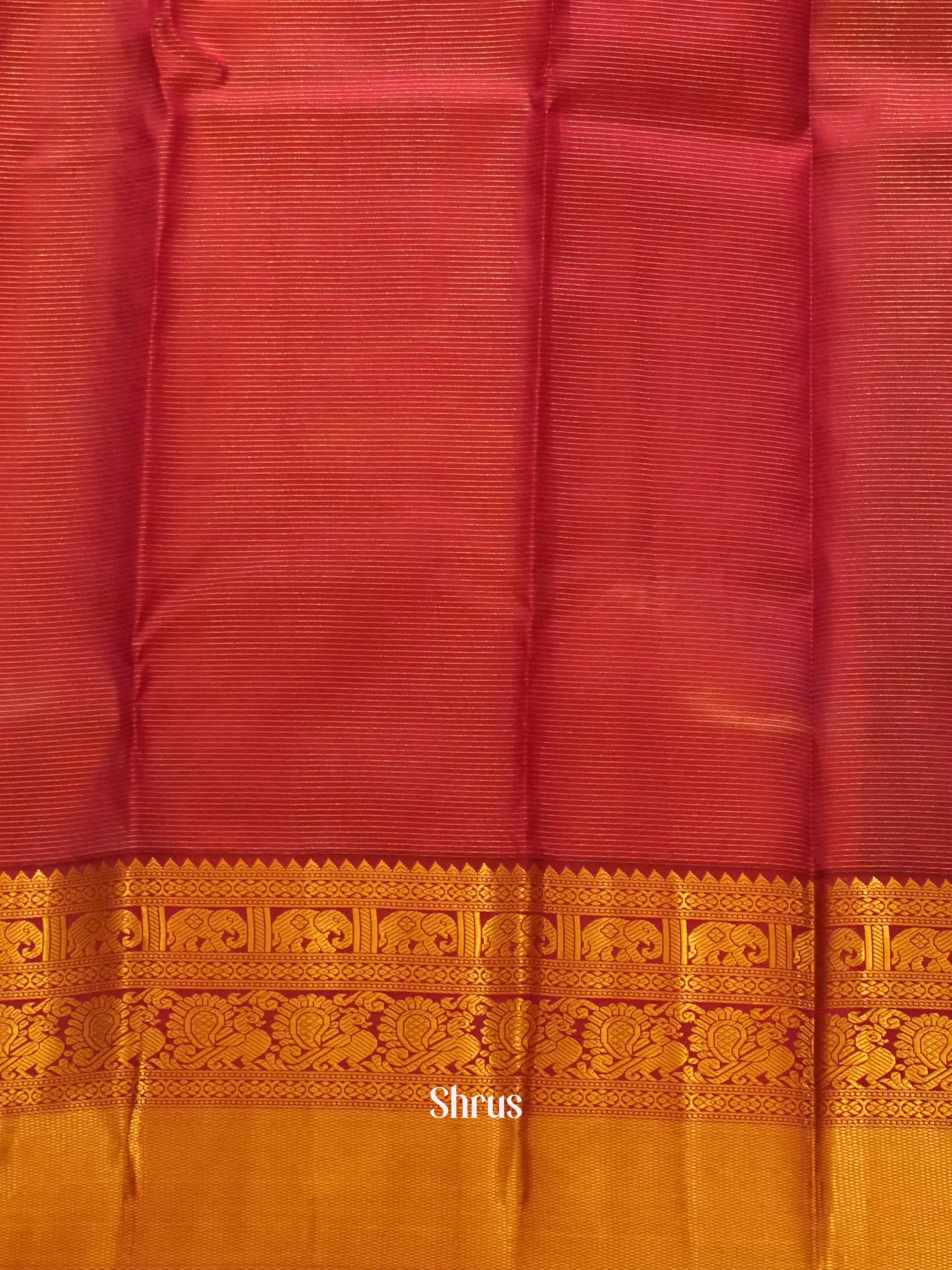 Blue & Maroon - Kanchipuram Silk Saree - Shop on ShrusEternity.com