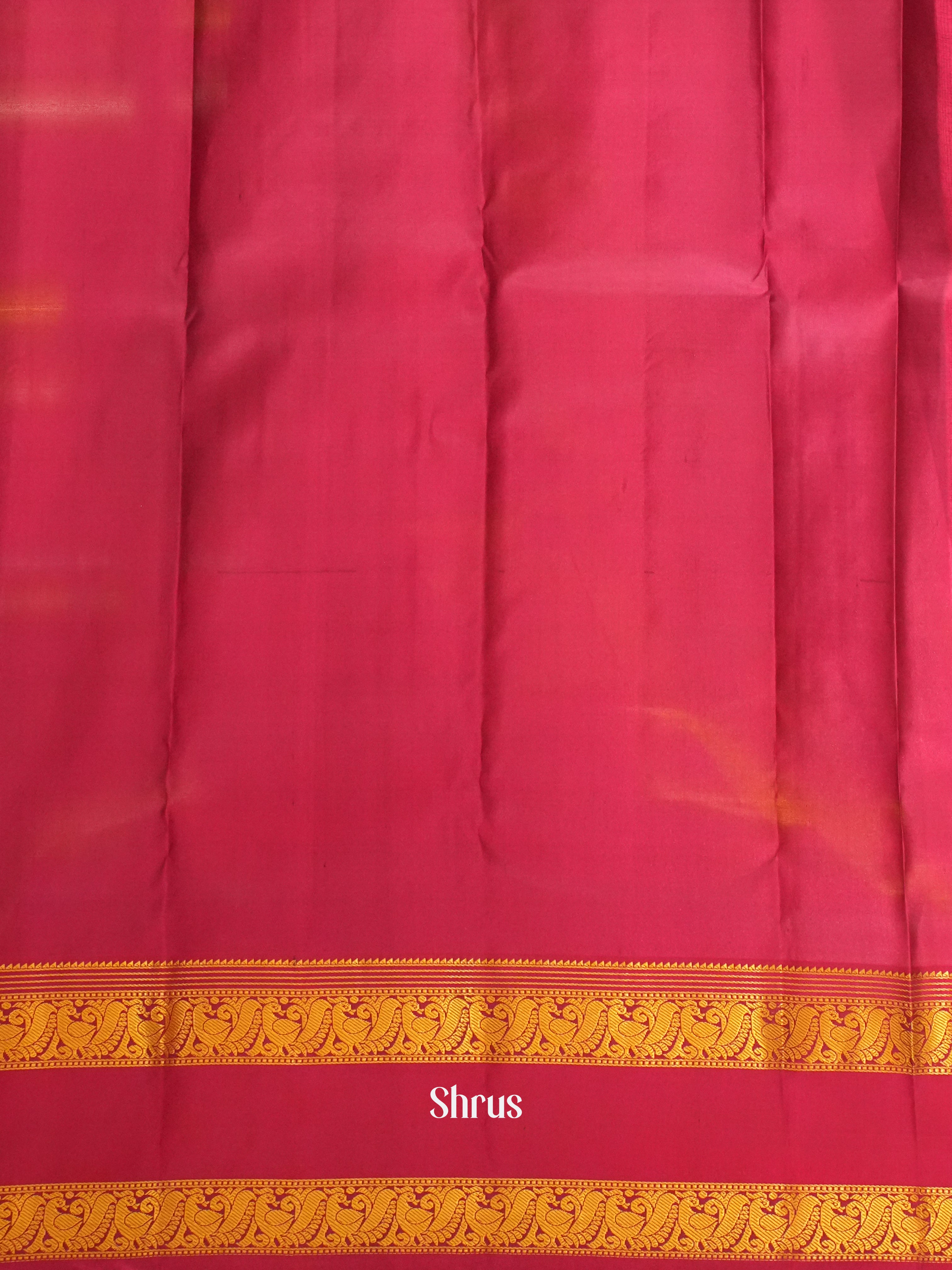 Yellow  & Majenta  - Kanchipuram Silk Saree - Shop on ShrusEternity.com