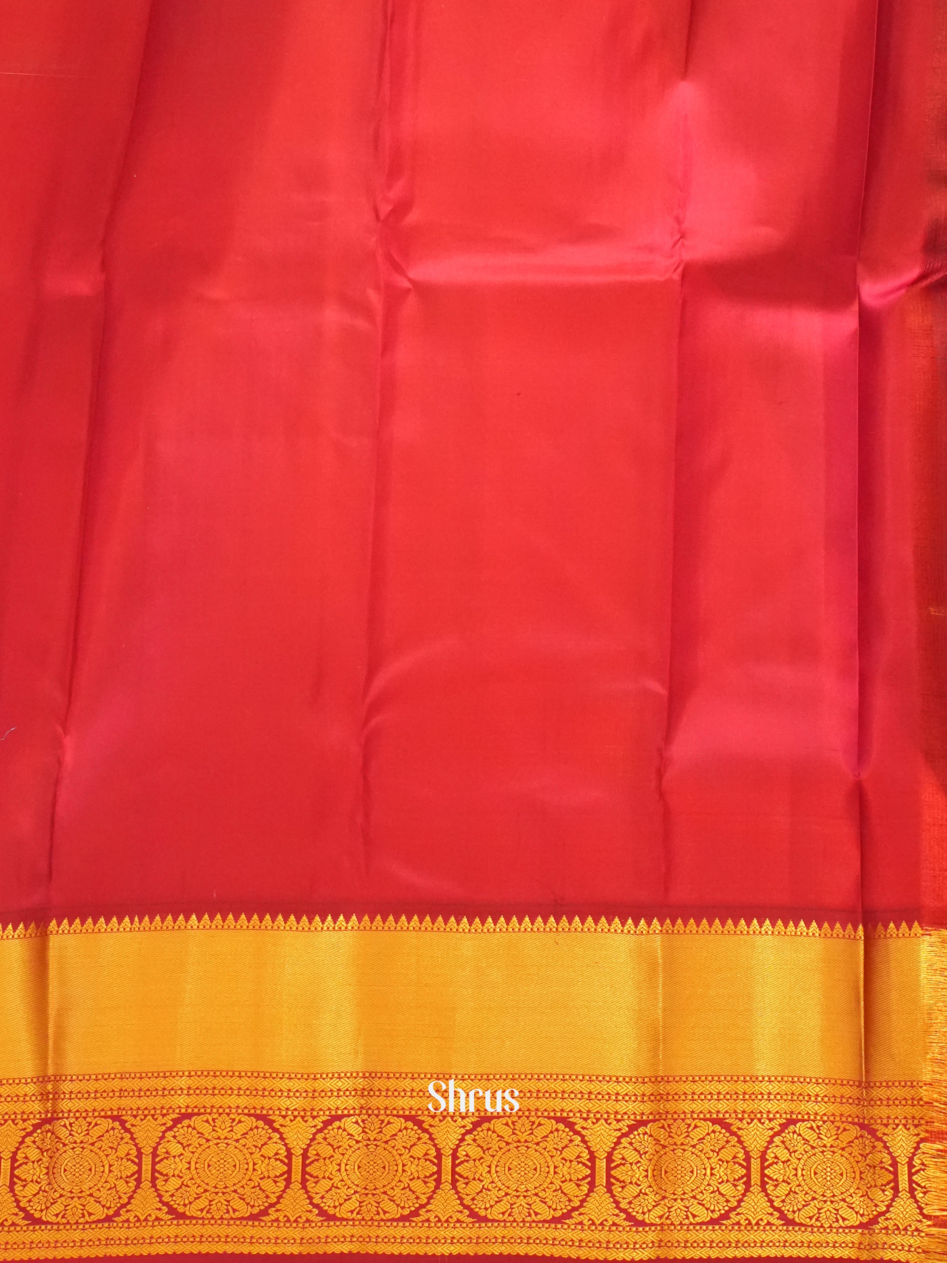 Blue & Red - Kanchipuram Silk Saree - Shop on ShrusEternity.com