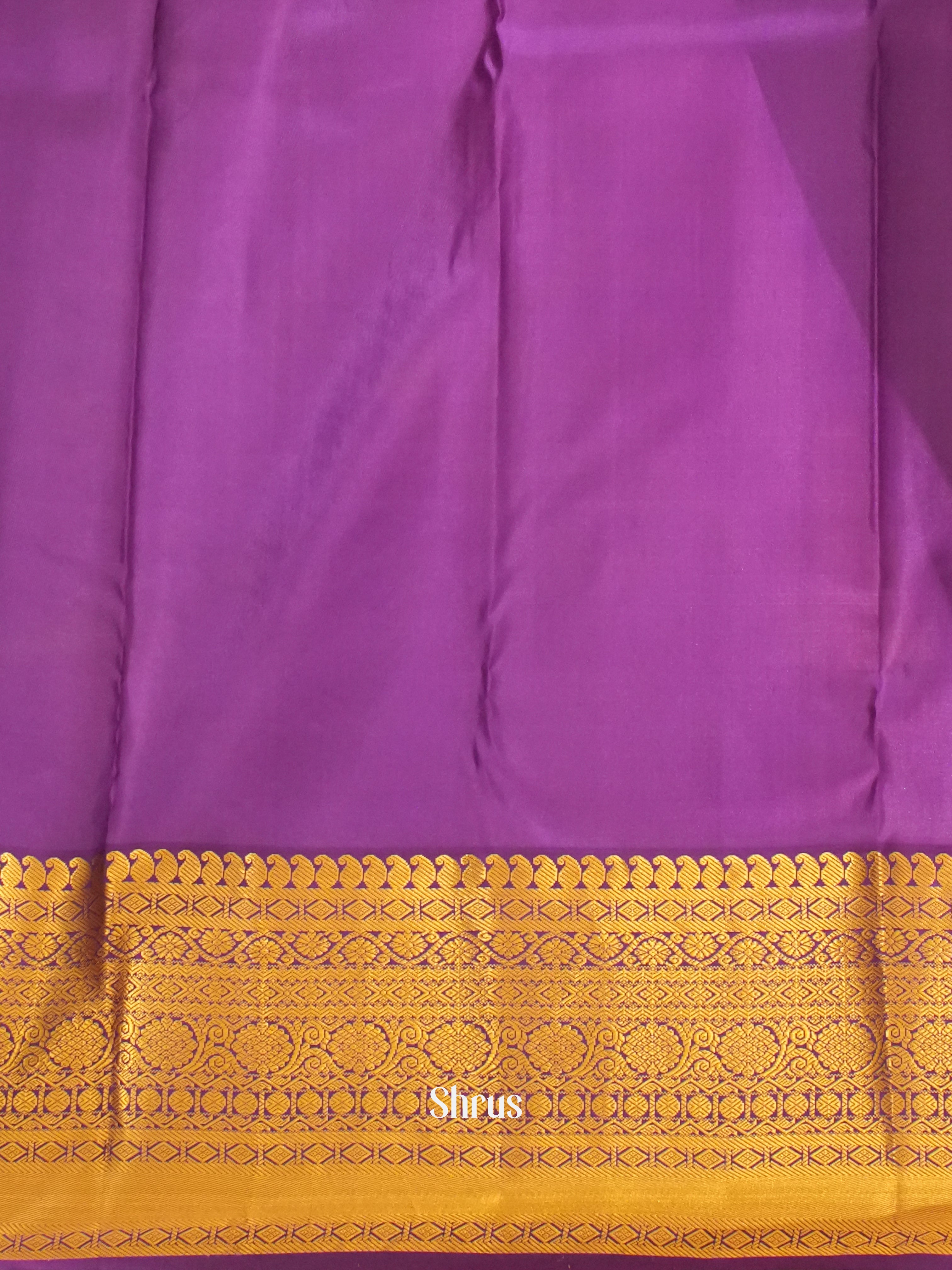 Pink & Purple - Kanchipuram Silk Saree - Shop on ShrusEternity.com