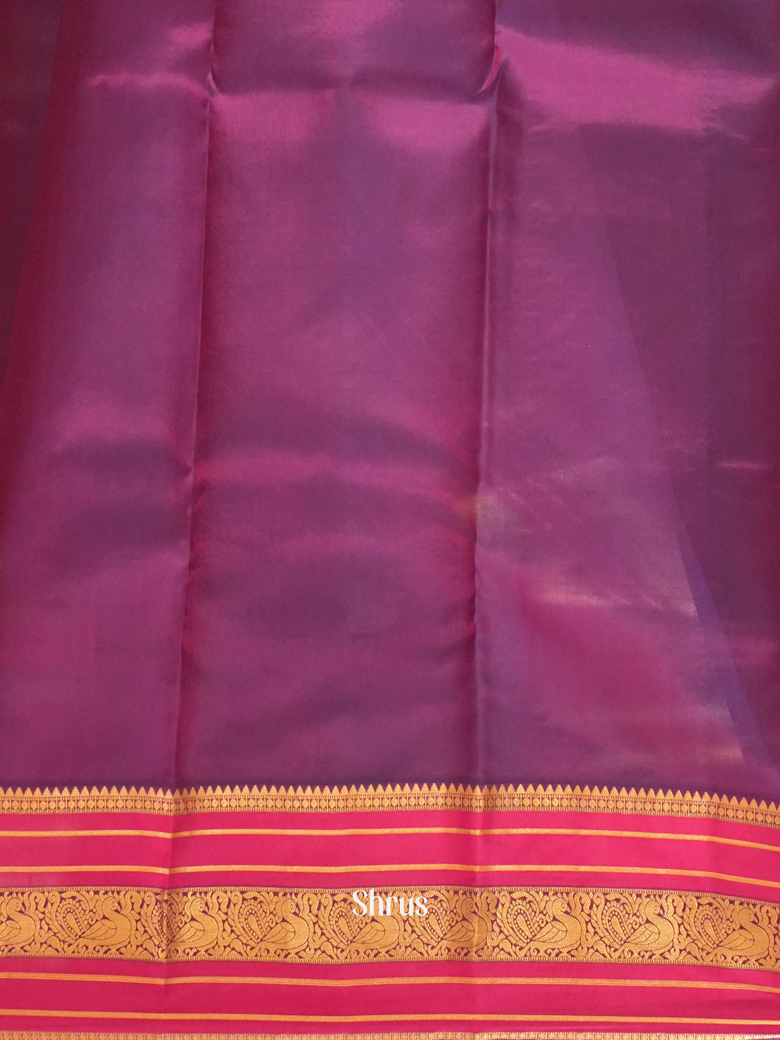 Pink & Purple - Kanchipuram Silk Saree - Shop on ShrusEternity.com