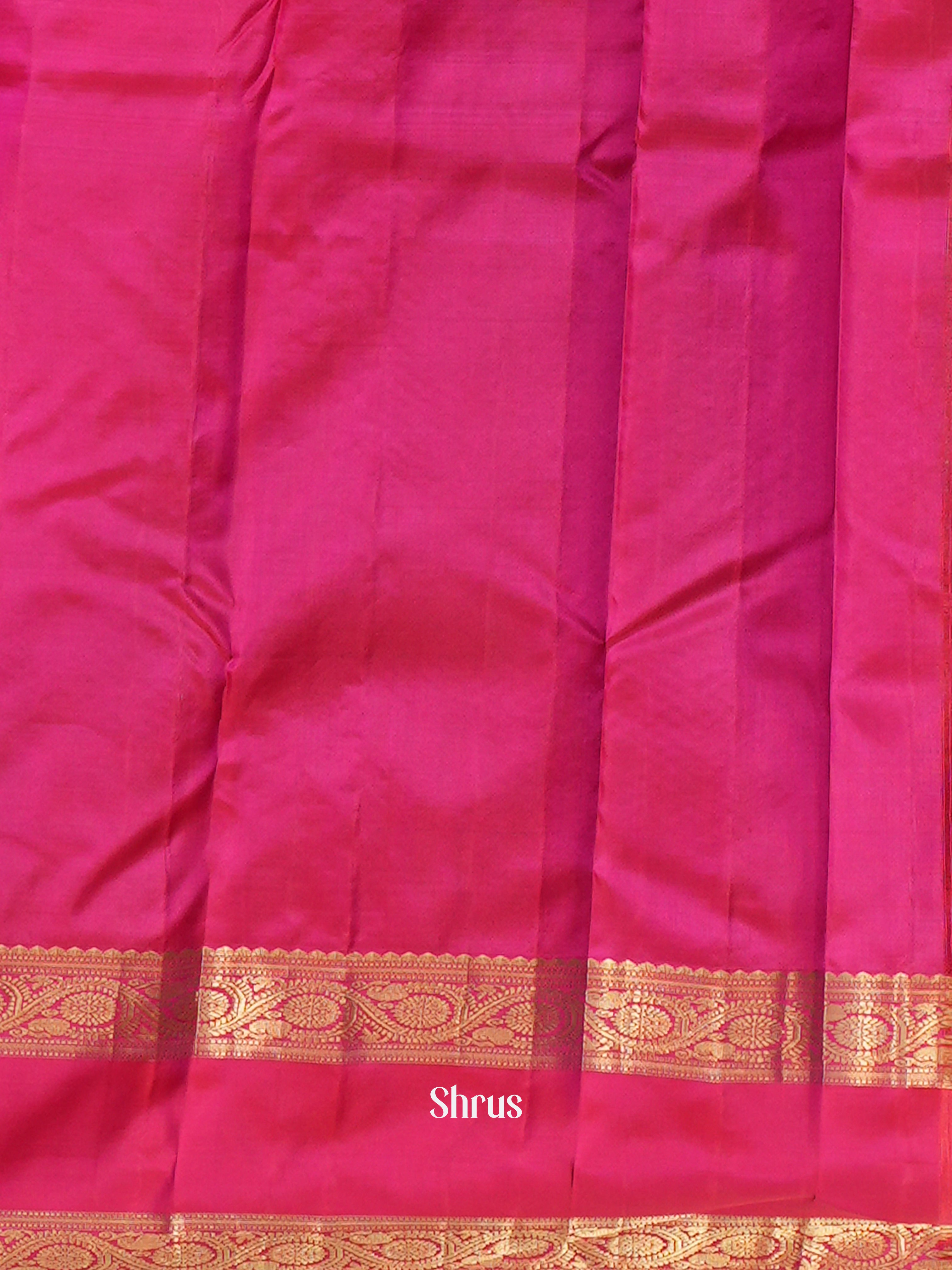 Blue & Pink - Korvai Kanchipuram silk Saree