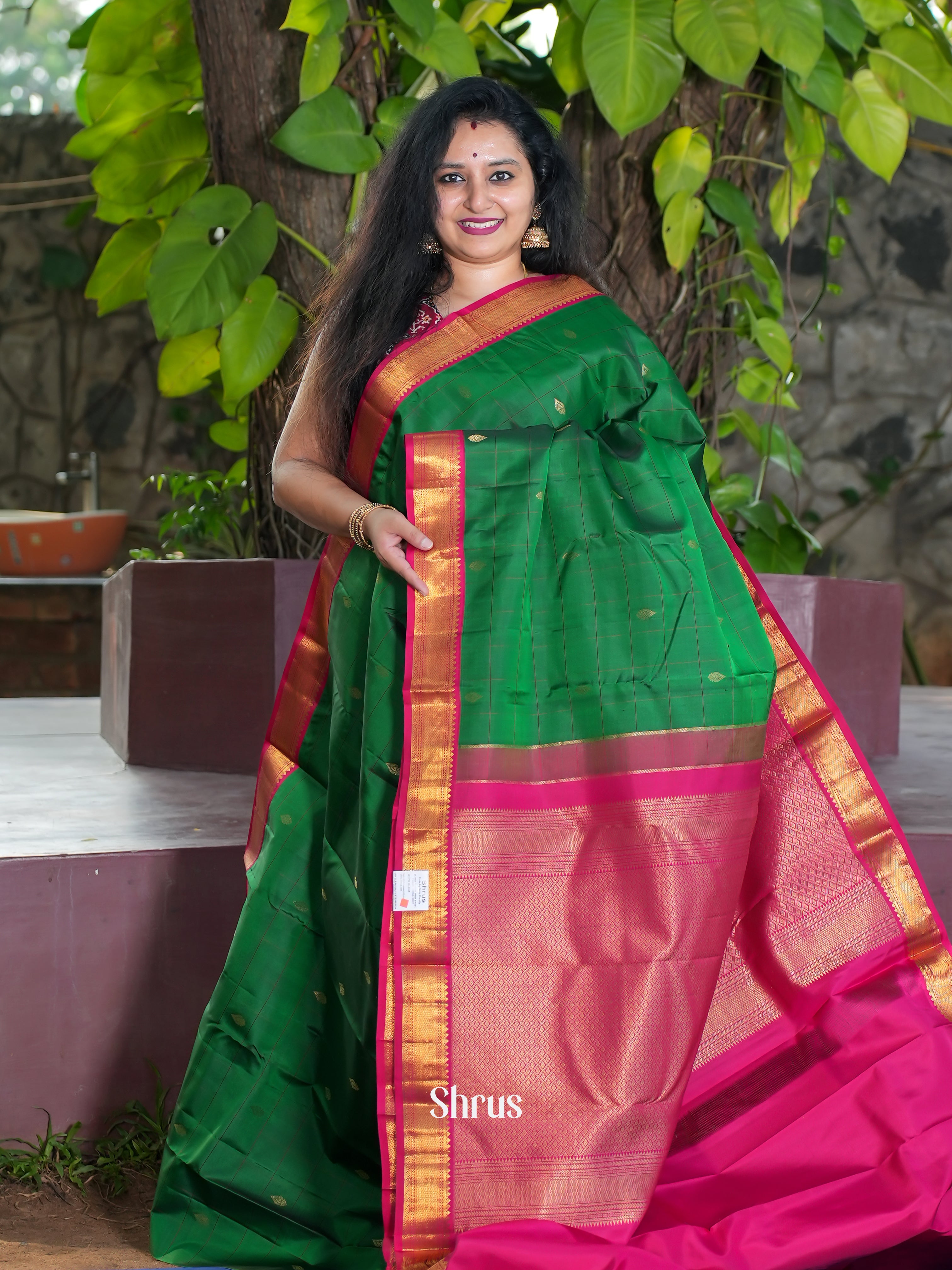 Green & Pink -Kanchipuram silk